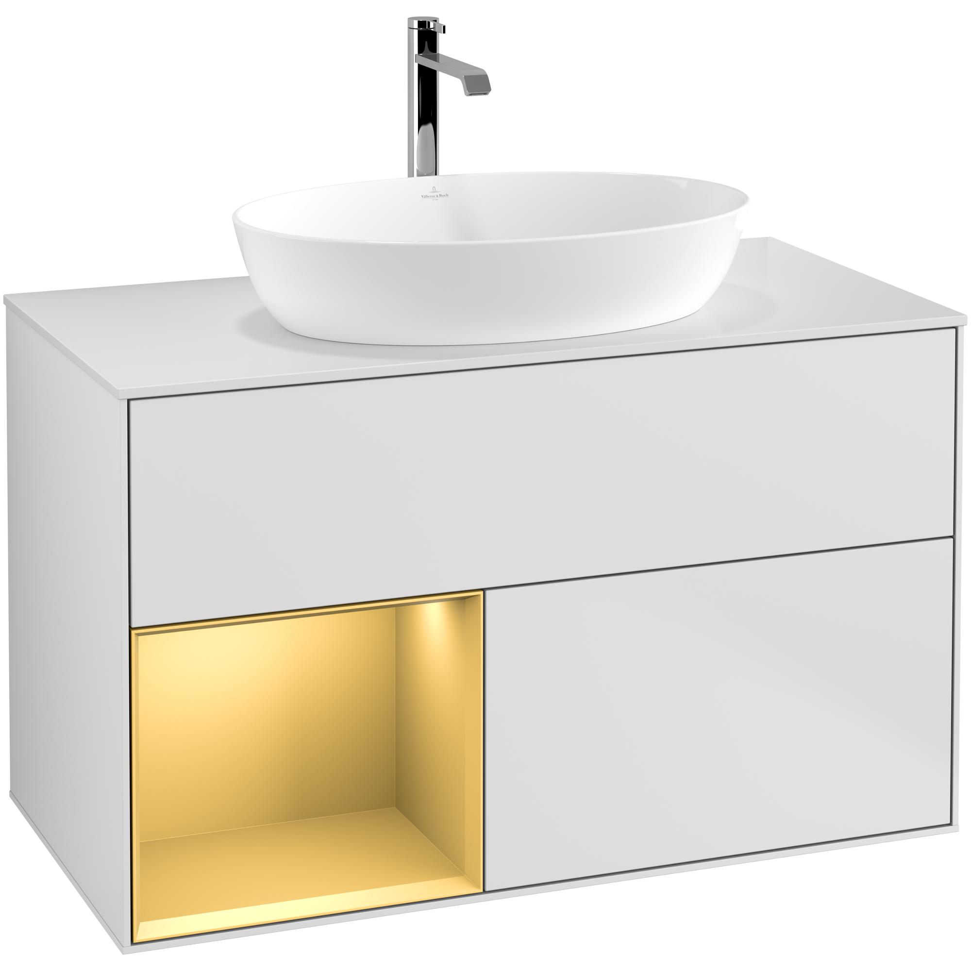 Tvättställsskåp Villeroy & Boch Finion med 2 Lådor Hylla och Bänkskiva för Fristående Tvättställ från Artis & Collaro | badrum - badrumsmobler - tvattstallsskap-och-kommod | KakelKungen