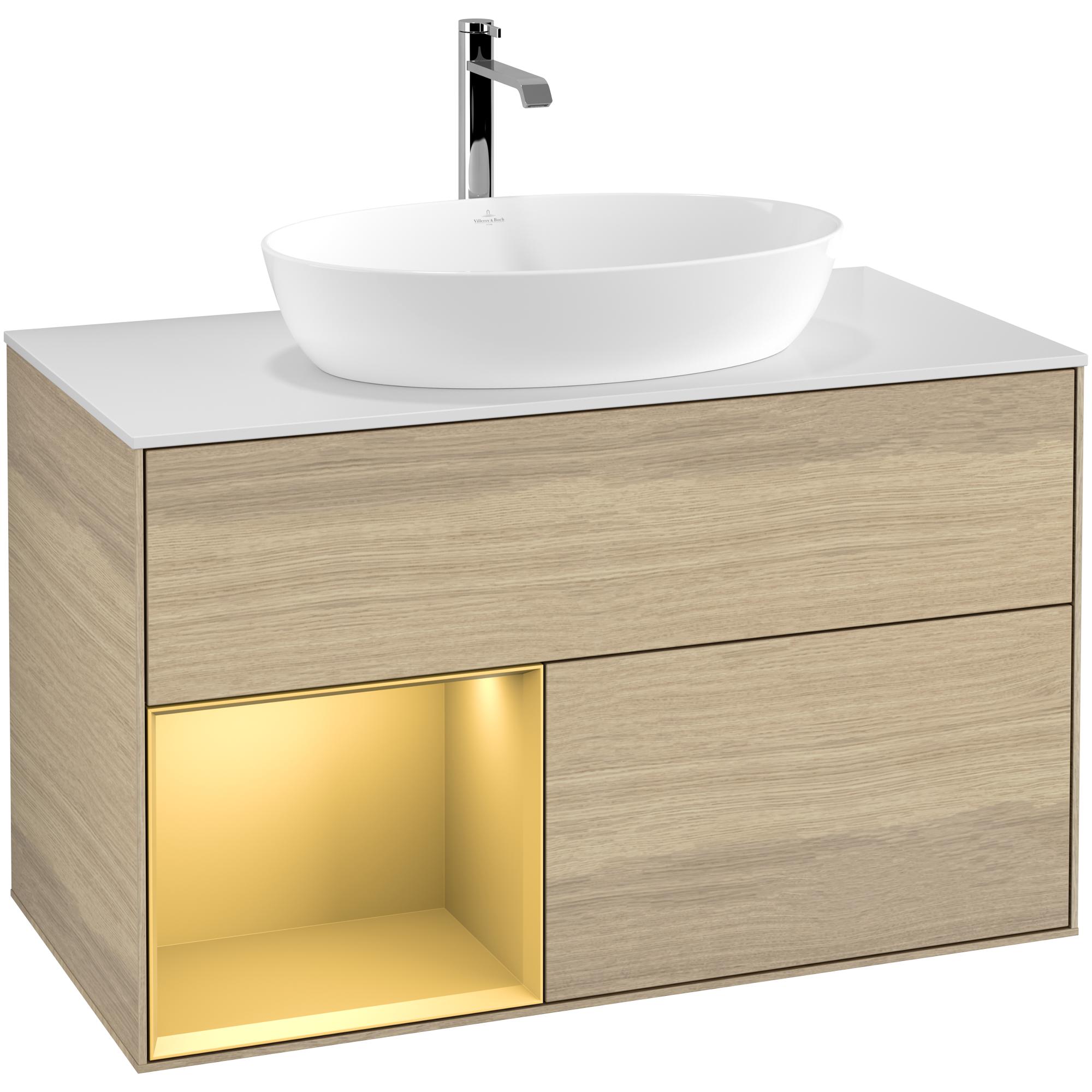 Tvättställsskåp Villeroy & Boch Finion med 2 Lådor Hylla och Bänkskiva för Fristående Tvättställ från Artis & Collaro | badrum - badrumsmobler - tvattstallsskap-och-kommod | KakelKungen