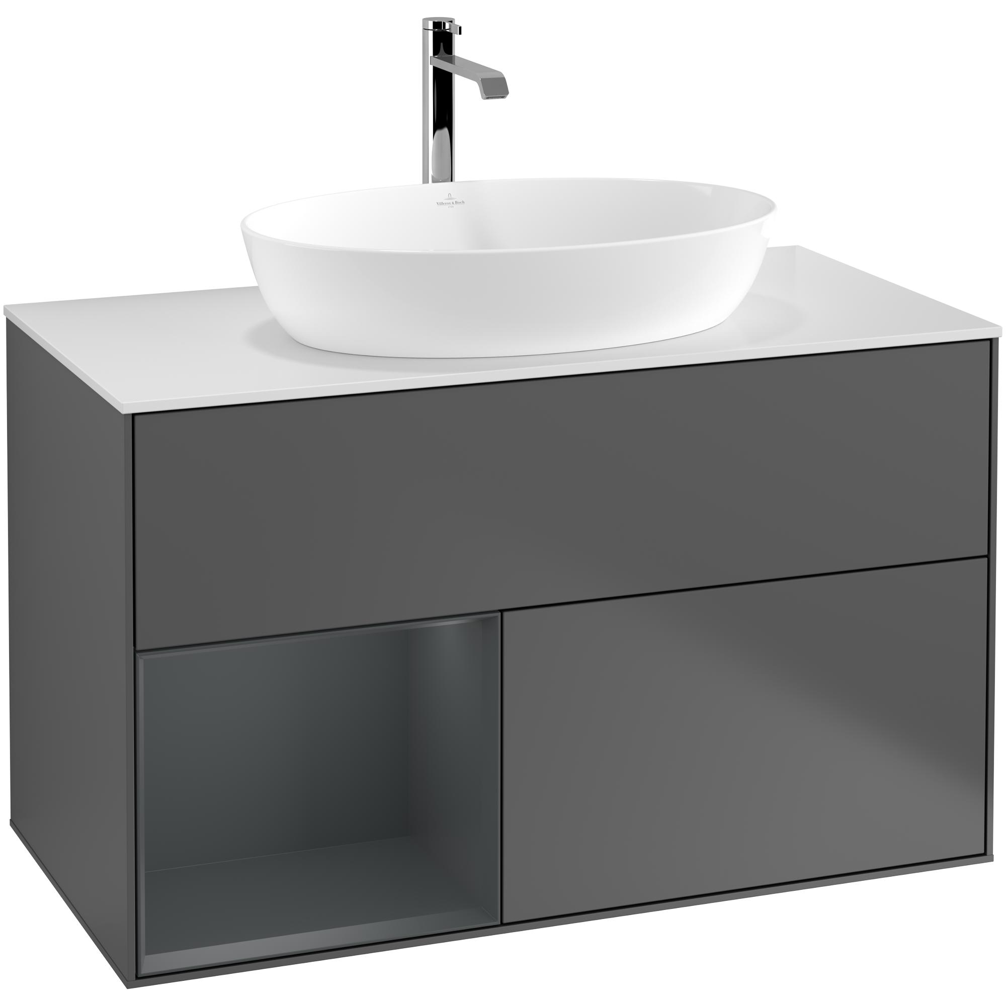 Tvättställsskåp Villeroy & Boch Finion med 2 Lådor Hylla och Bänkskiva för Fristående Tvättställ från Artis & Collaro | badrum - badrumsmobler - tvattstallsskap-och-kommod | KakelKungen