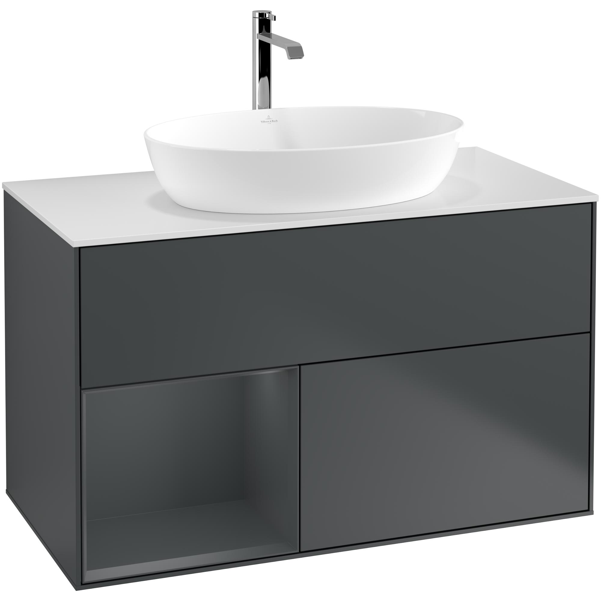 Tvättställsskåp Villeroy & Boch Finion med 2 Lådor Hylla och Bänkskiva för Fristående Tvättställ från Artis & Collaro | badrum - badrumsmobler - tvattstallsskap-och-kommod | KakelKungen