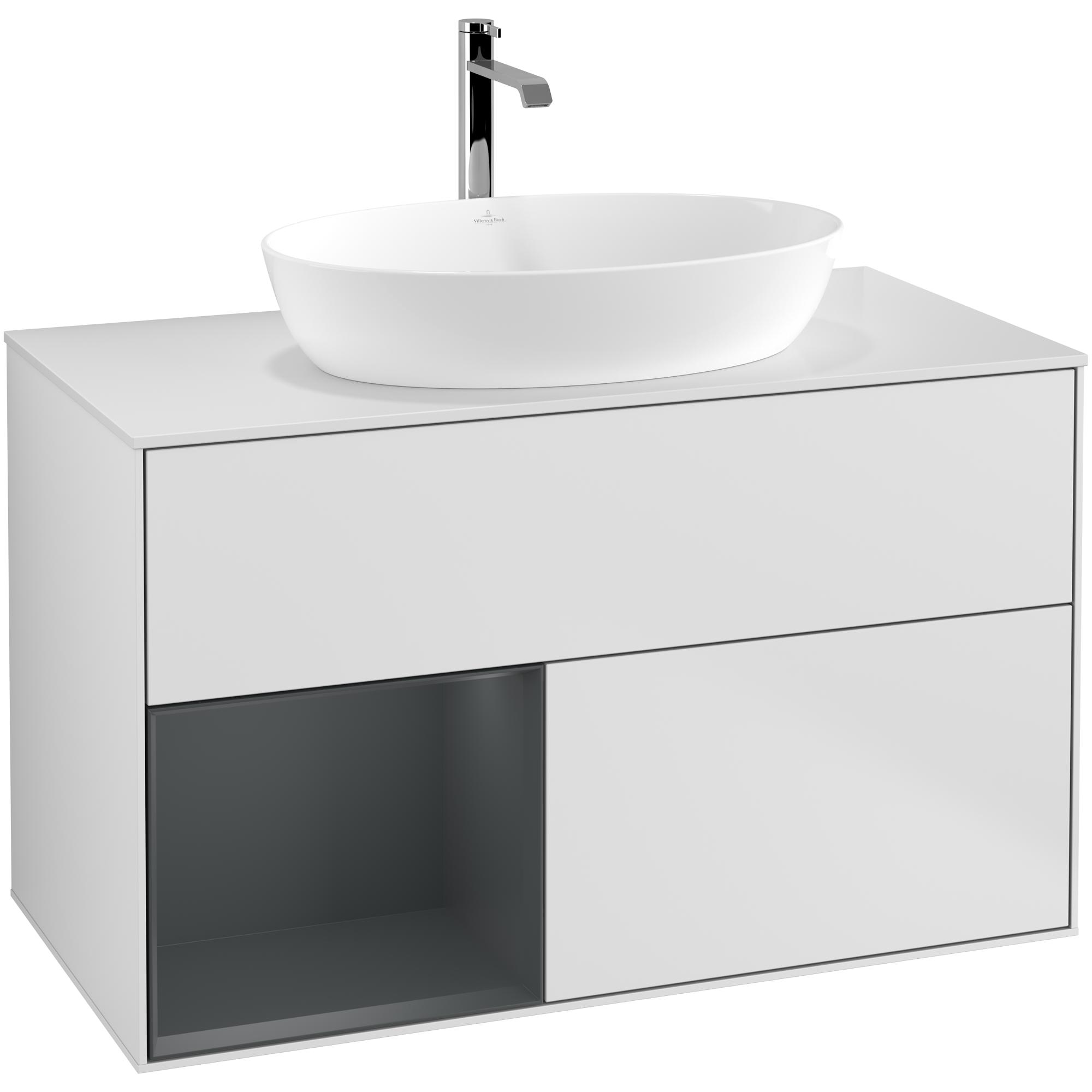 Tvättställsskåp Villeroy & Boch Finion med 2 Lådor Hylla och Bänkskiva för Fristående Tvättställ från Artis & Collaro | badrum - badrumsmobler - tvattstallsskap-och-kommod | KakelKungen