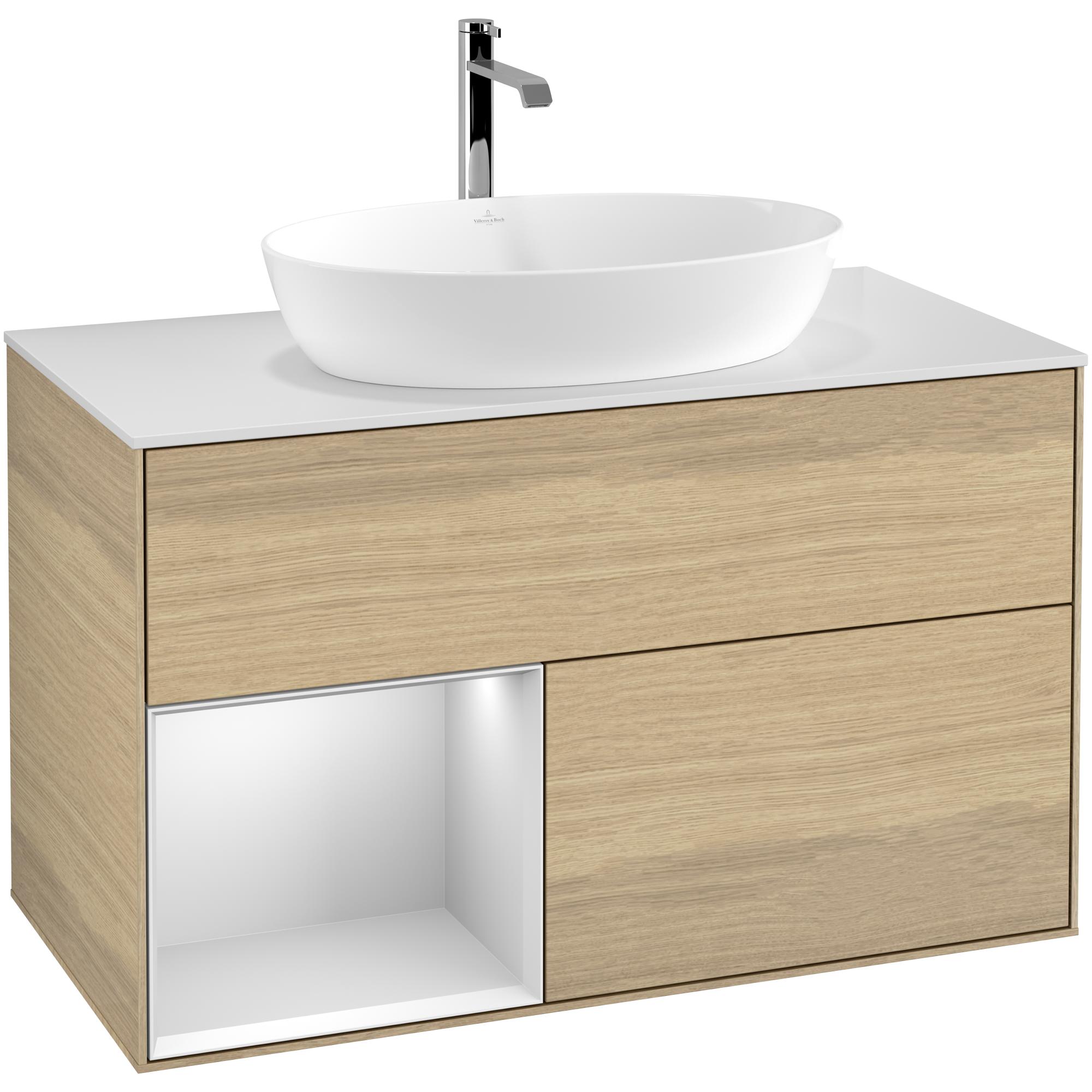 Tvättställsskåp Villeroy & Boch Finion med 2 Lådor Hylla och Bänkskiva för Fristående Tvättställ från Artis & Collaro | badrum - badrumsmobler - tvattstallsskap-och-kommod | KakelKungen