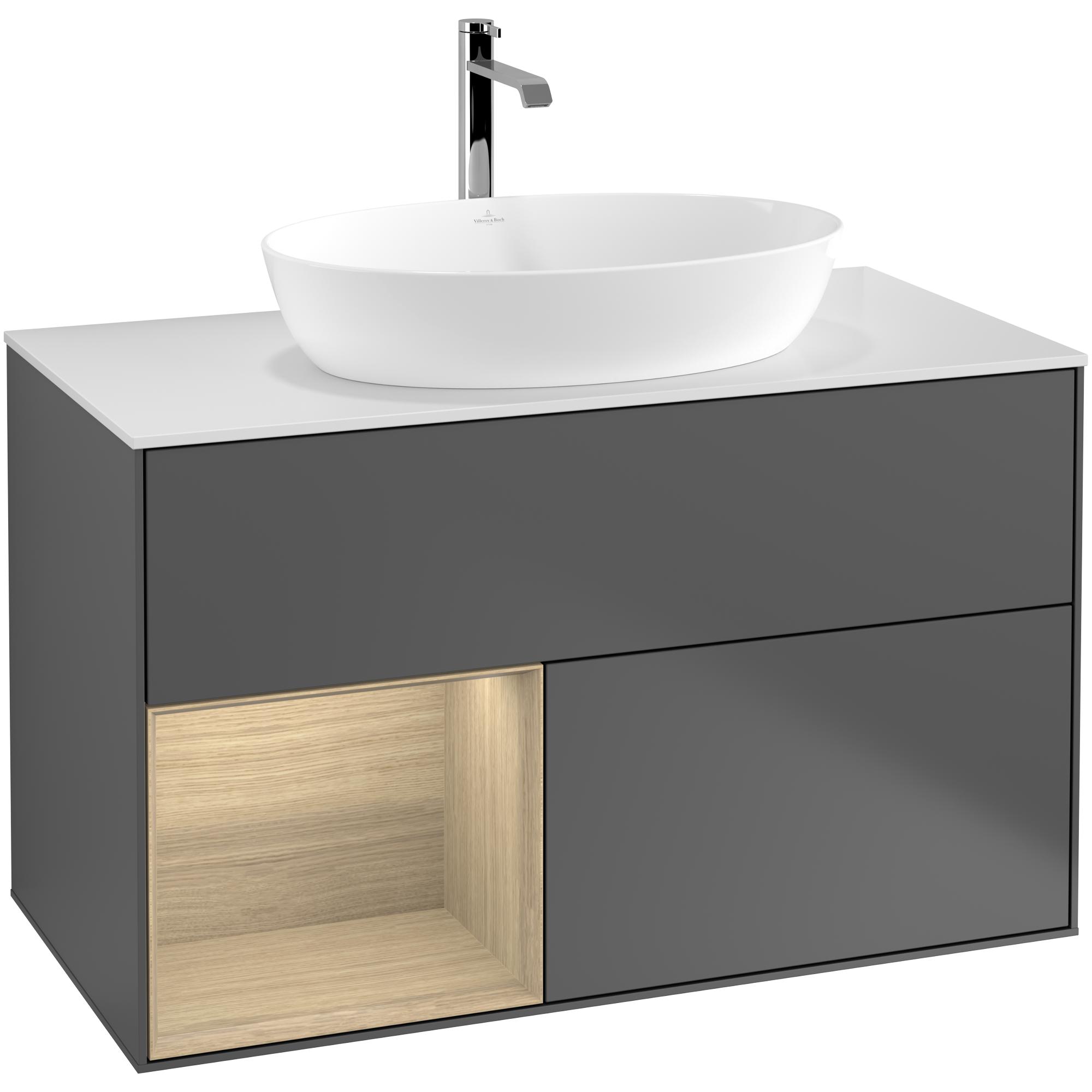 Tvättställsskåp Villeroy & Boch Finion med 2 Lådor Hylla och Bänkskiva för Fristående Tvättställ från Artis & Collaro | badrum - badrumsmobler - tvattstallsskap-och-kommod | KakelKungen