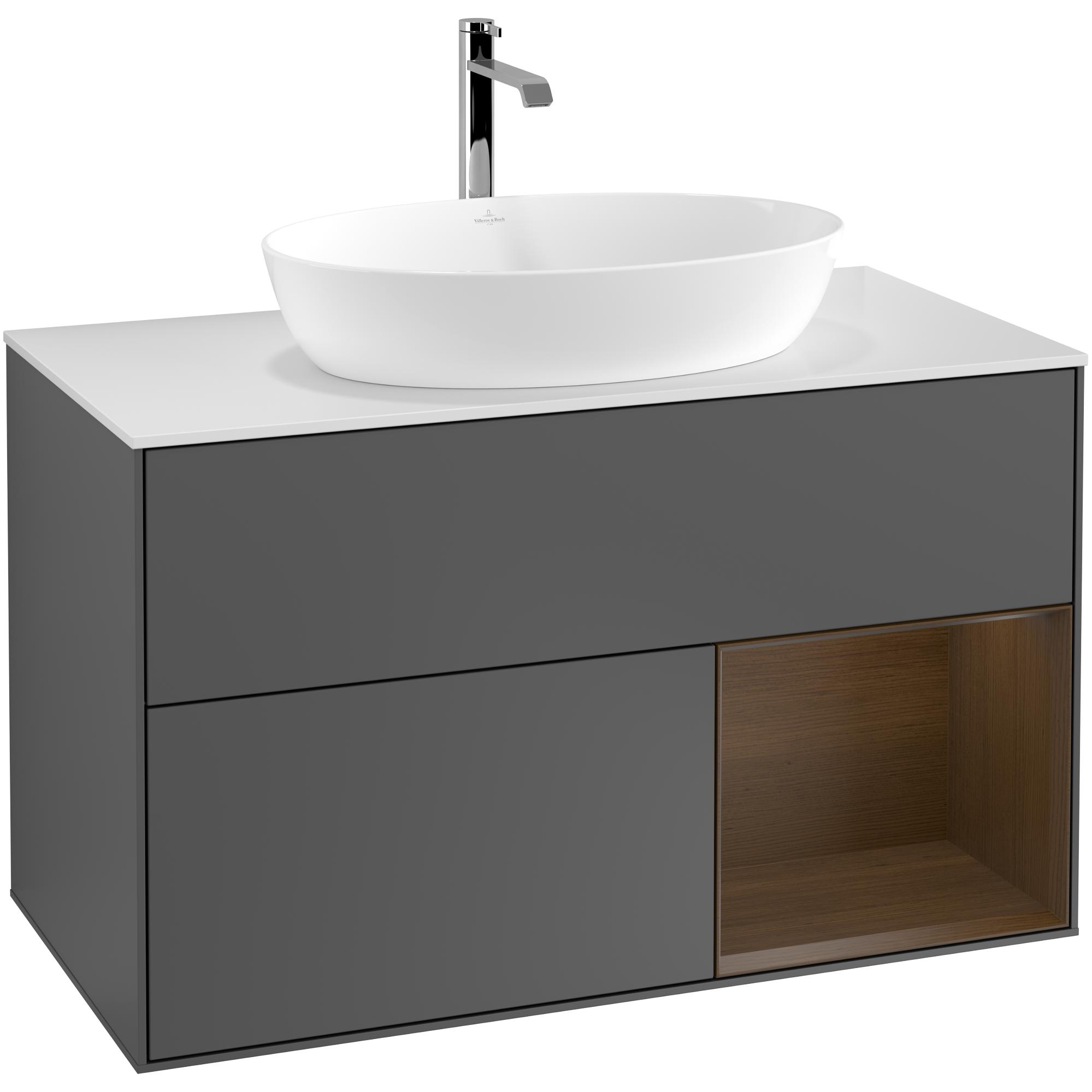 Tvättställsskåp Villeroy & Boch Finion med 2 Lådor Hylla och Bänkskiva för Fristående Tvättställ från Artis & Collaro | badrum - badrumsmobler - tvattstallsskap-och-kommod | KakelKungen