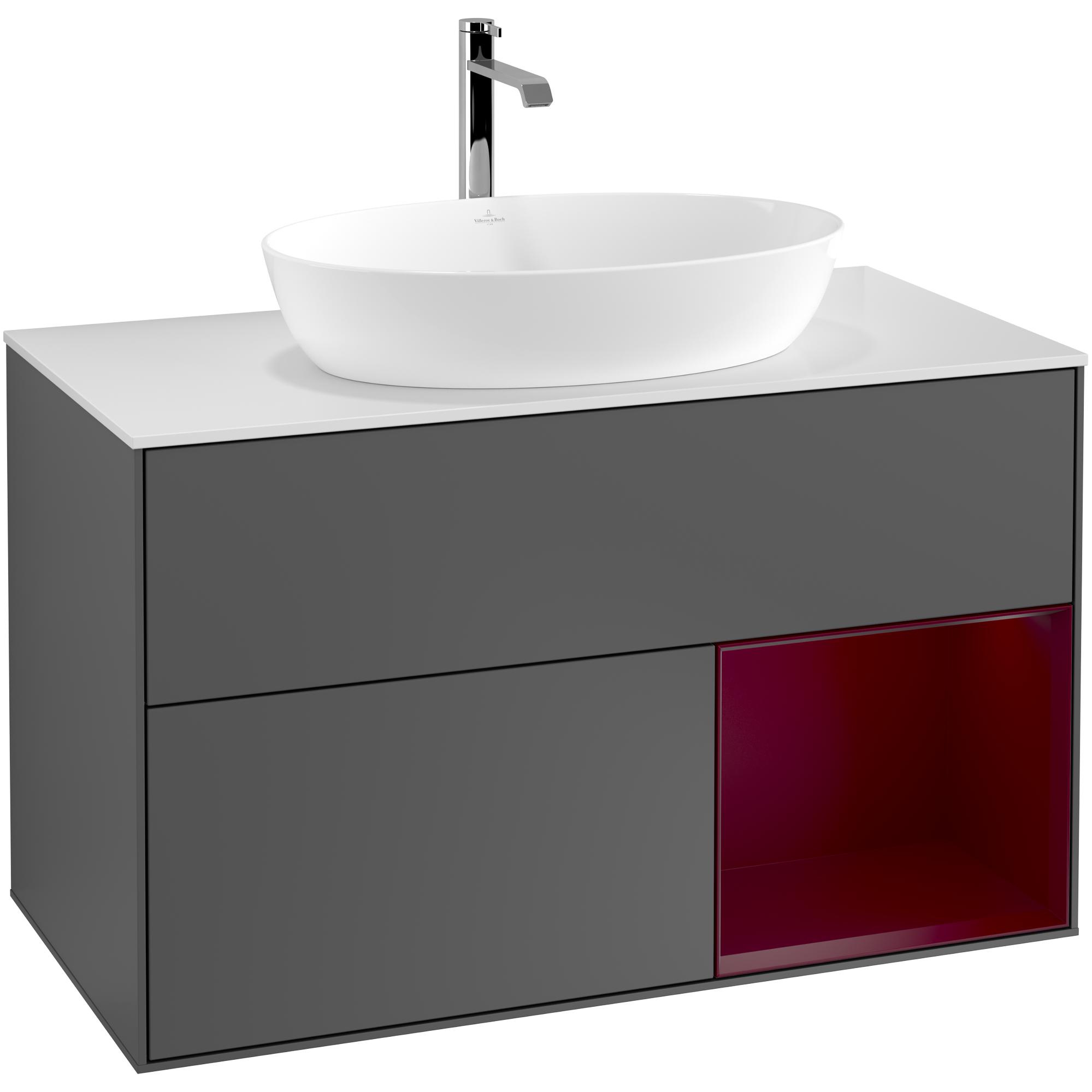 Tvättställsskåp Villeroy & Boch Finion med 2 Lådor Hylla och Bänkskiva för Fristående Tvättställ från Artis & Collaro | badrum - badrumsmobler - tvattstallsskap-och-kommod | KakelKungen