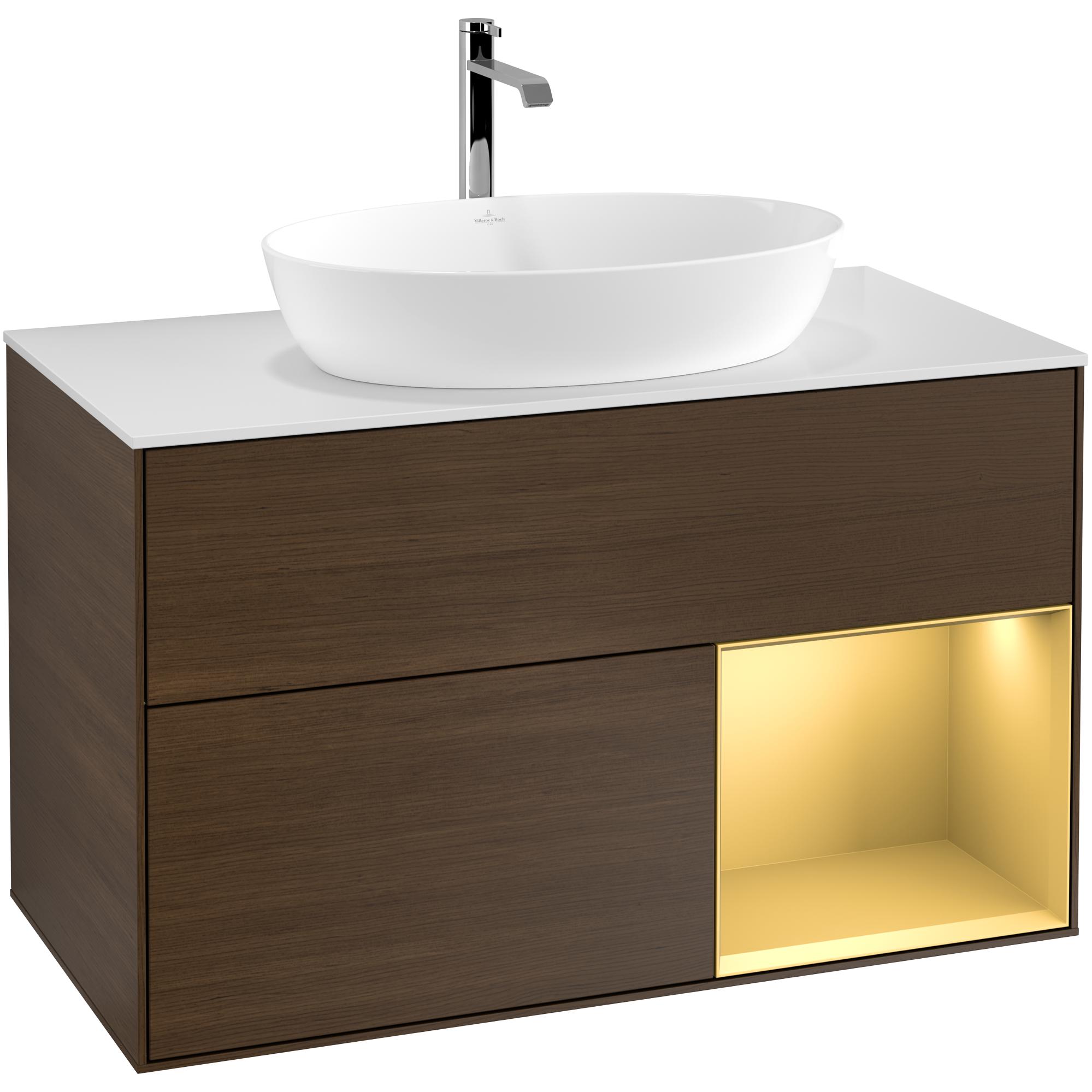 Tvättställsskåp Villeroy & Boch Finion med 2 Lådor Hylla och Bänkskiva för Fristående Tvättställ från Artis & Collaro | badrum - badrumsmobler - tvattstallsskap-och-kommod | KakelKungen