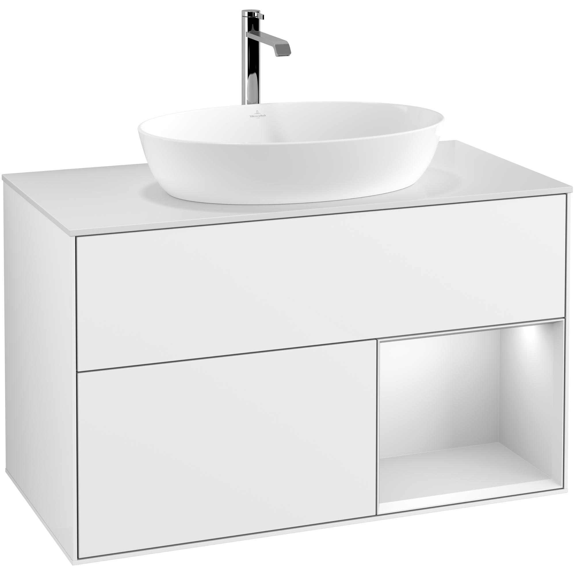 Tvättställsskåp Villeroy & Boch Finion med 2 Lådor Hylla och Bänkskiva för Fristående Tvättställ från Artis & Collaro | badrum - badrumsmobler - tvattstallsskap-och-kommod | KakelKungen