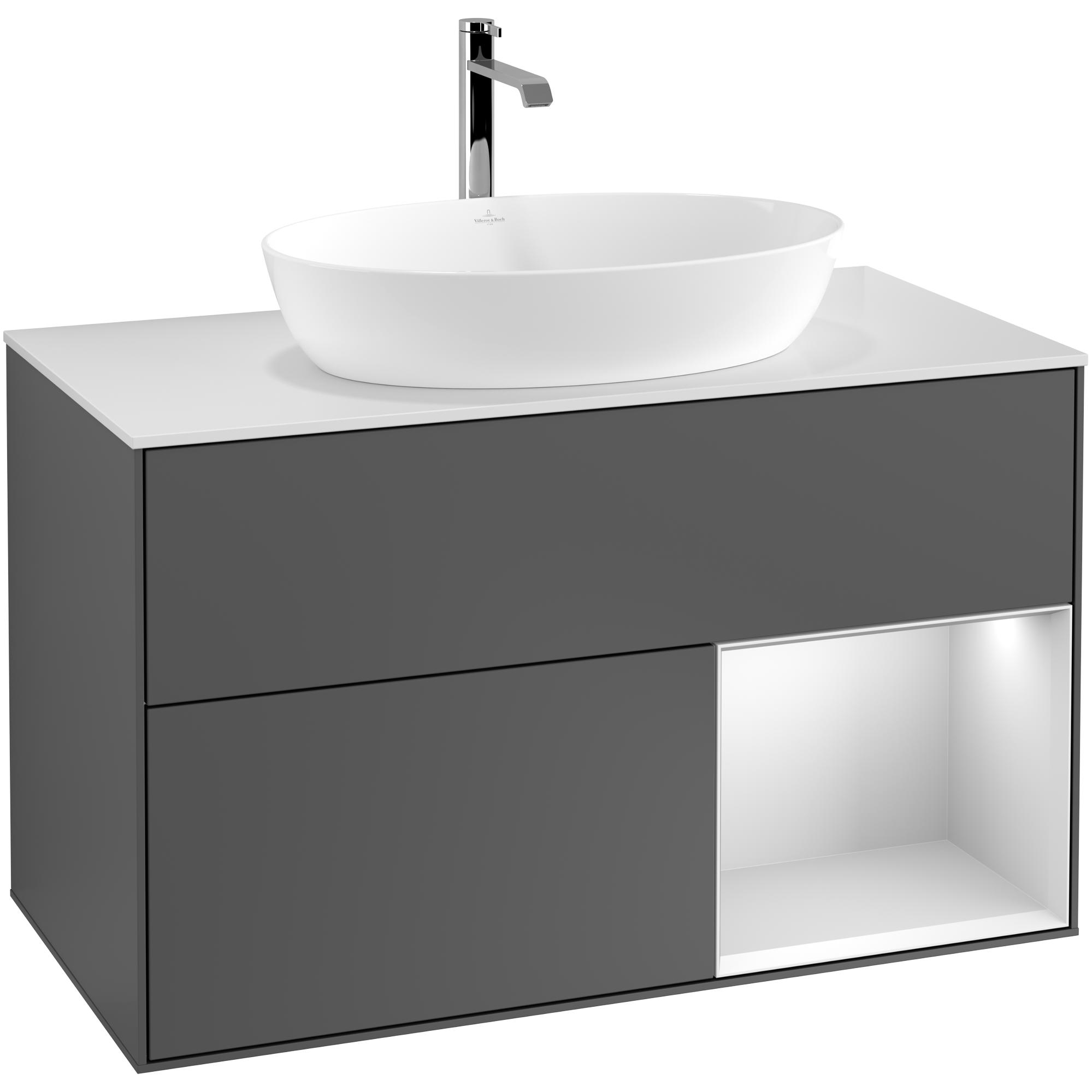 Tvättställsskåp Villeroy & Boch Finion med 2 Lådor Hylla och Bänkskiva för Fristående Tvättställ från Artis & Collaro | badrum - badrumsmobler - tvattstallsskap-och-kommod | KakelKungen