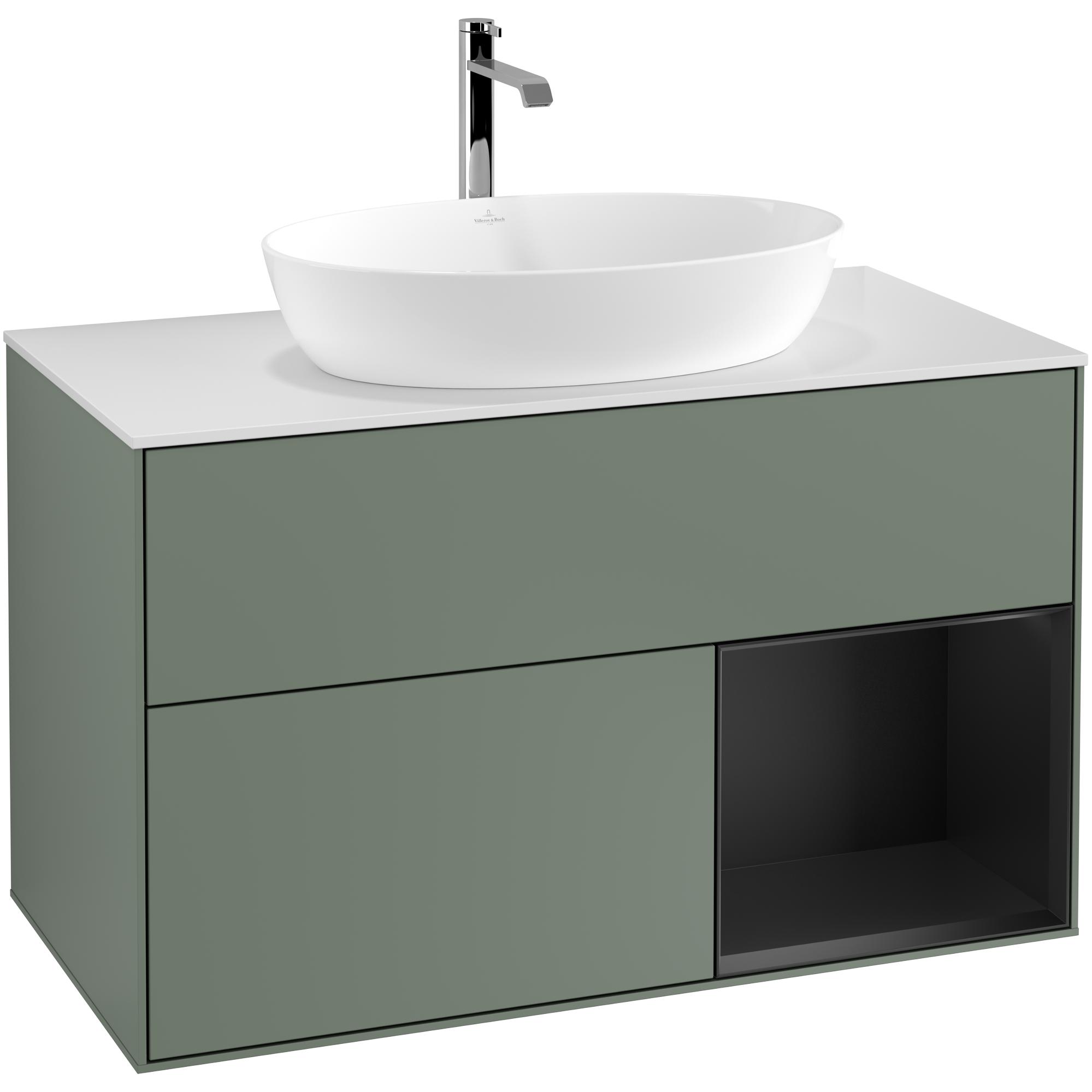 tvättställsskåp villeroy & boch finion med 2 lådor hylla och bänkskiva för fristående tvättställ från artis & collaro