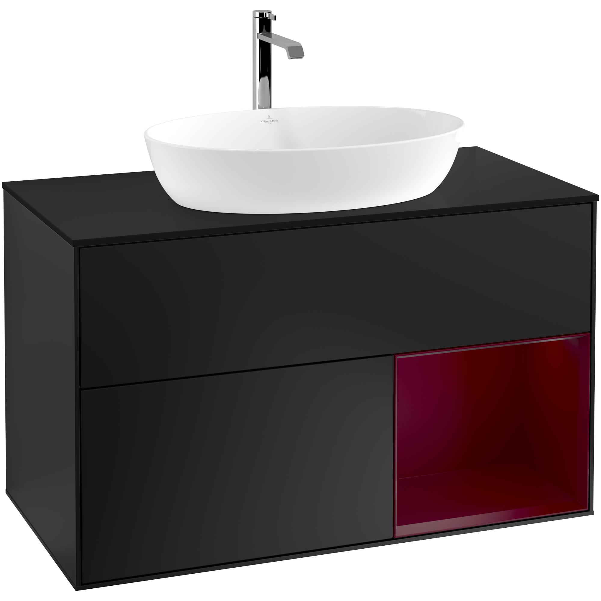 tvättställsskåp villeroy & boch finion med 2 lådor hylla och bänkskiva för fristående tvättställ från artis & collaro