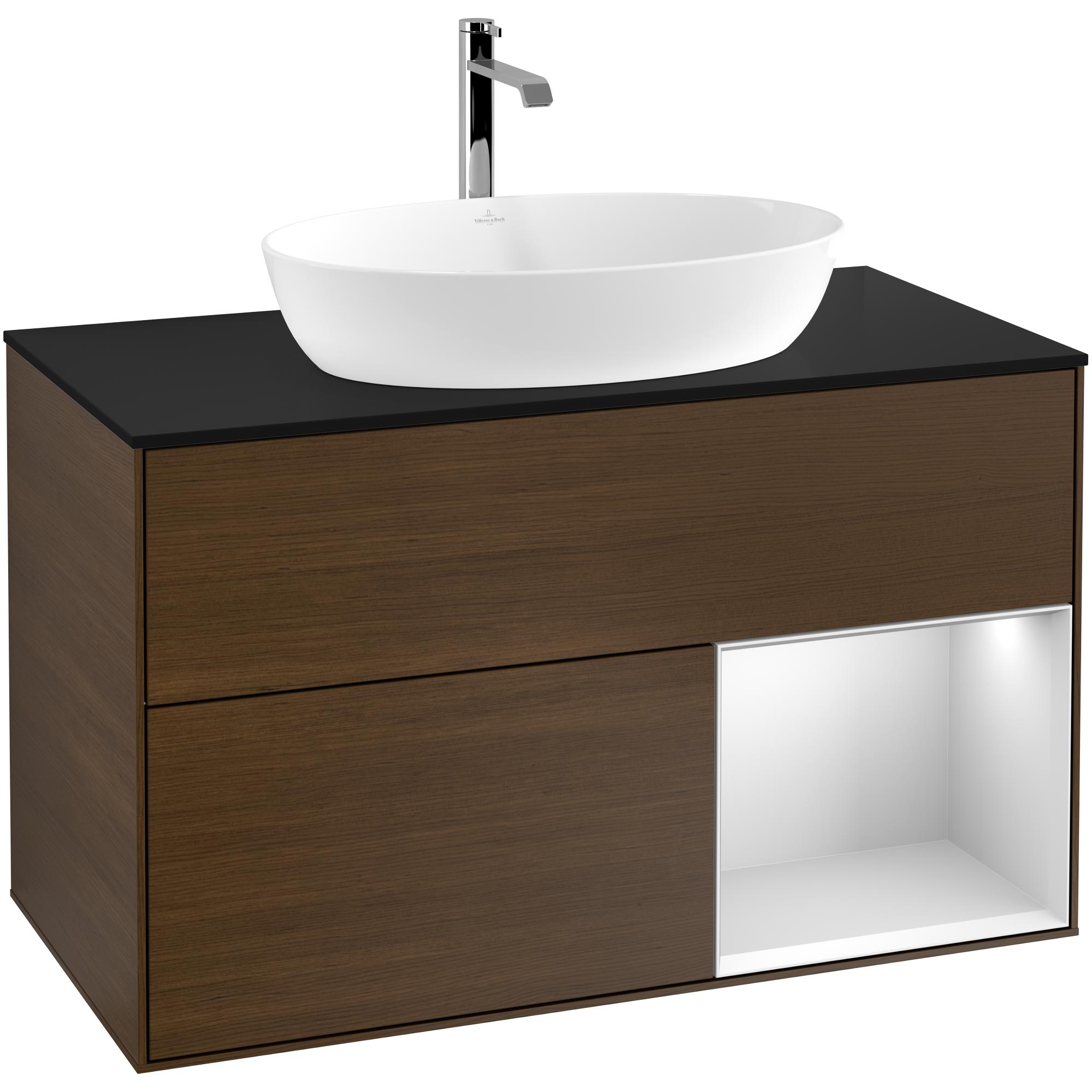 tvättställsskåp villeroy & boch finion med 2 lådor hylla och bänkskiva för fristående tvättställ från artis & collaro