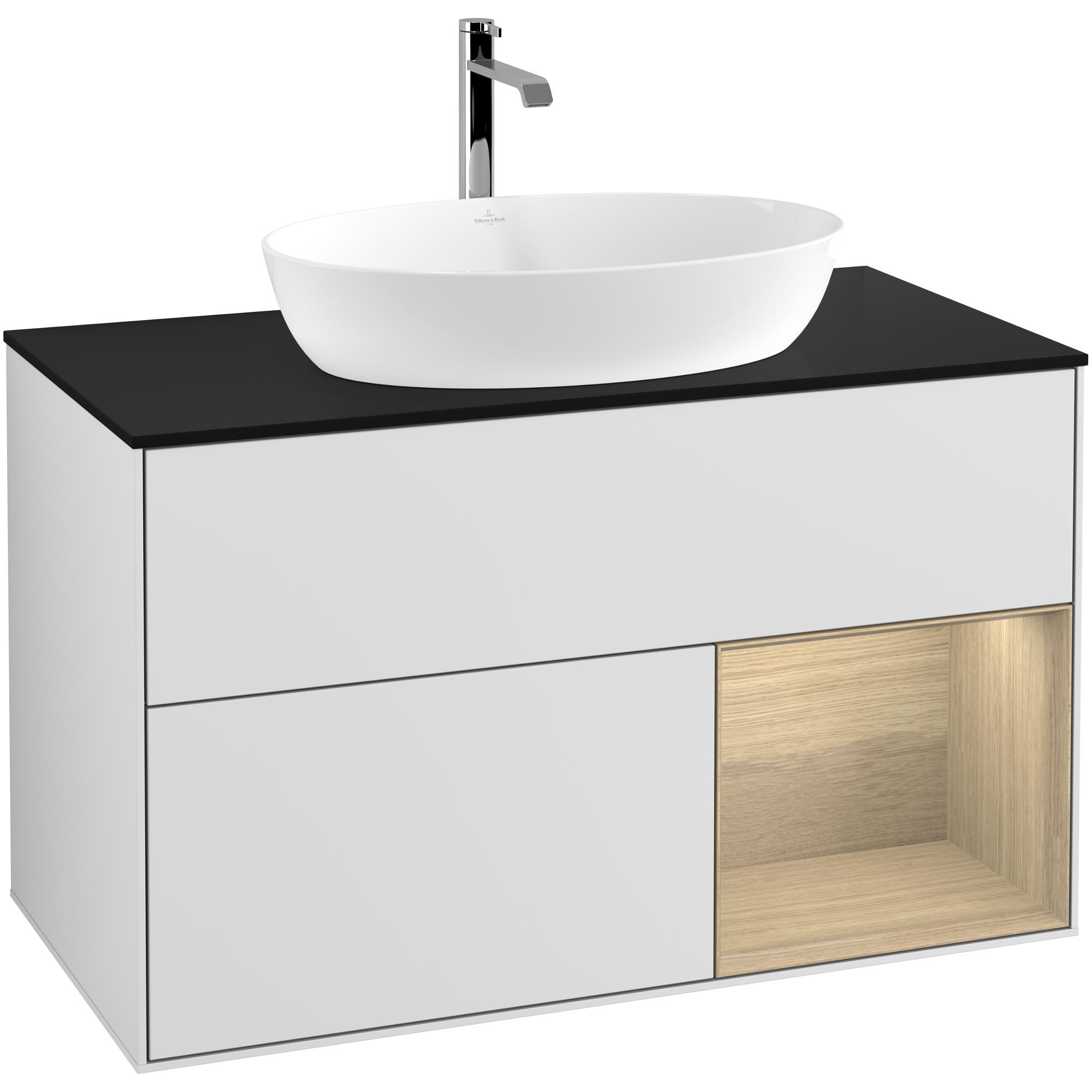 tvättställsskåp villeroy & boch finion med 2 lådor hylla och bänkskiva för fristående tvättställ från artis & collaro