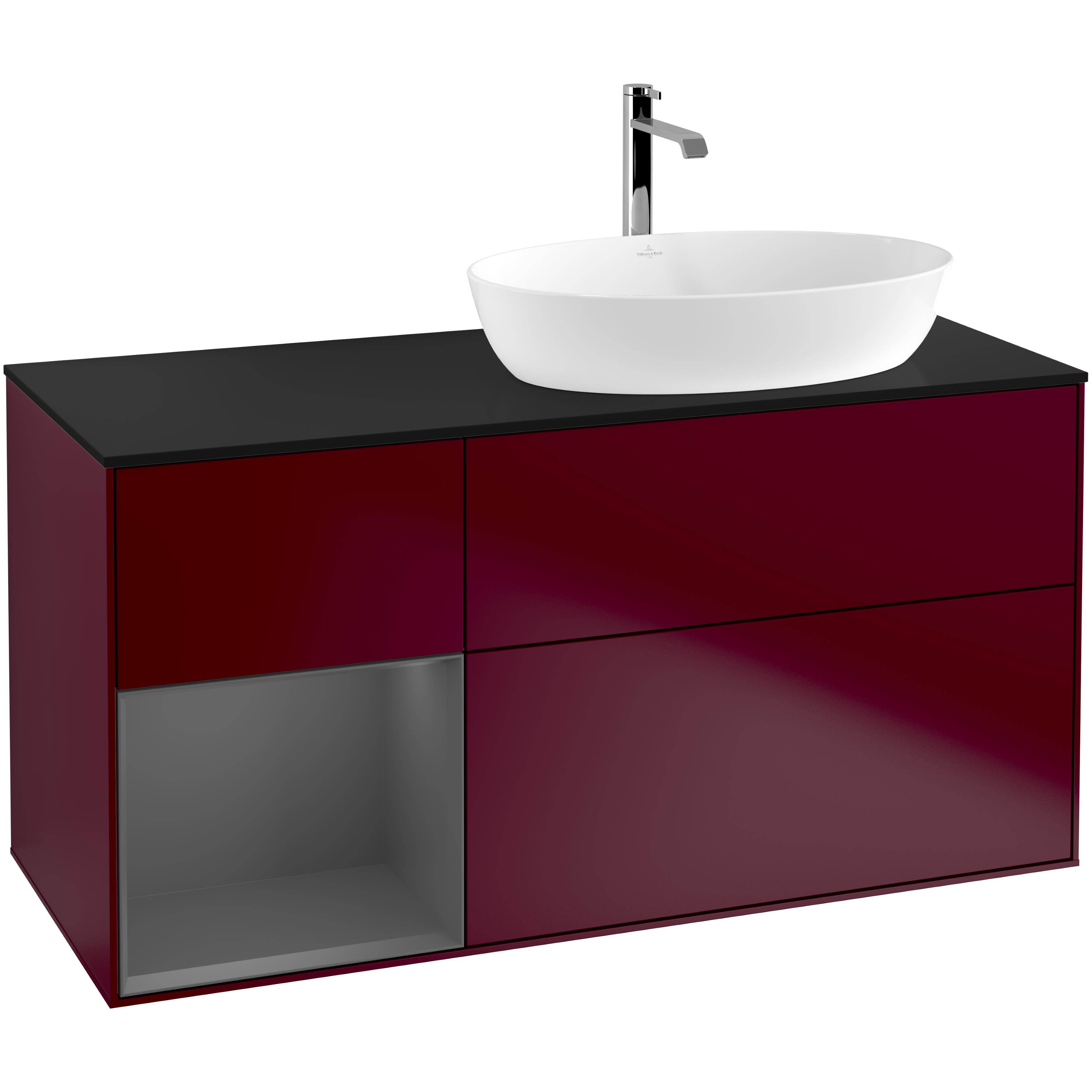 Tvättställsskåp Villeroy & Boch Finion med 3 Lådor Hylla och Bänkskiva för Ocentrerat Tvättställ från Artis & Collaro | badrum - badrumsmobler - tvattstallsskap-och-kommod | KakelKungen