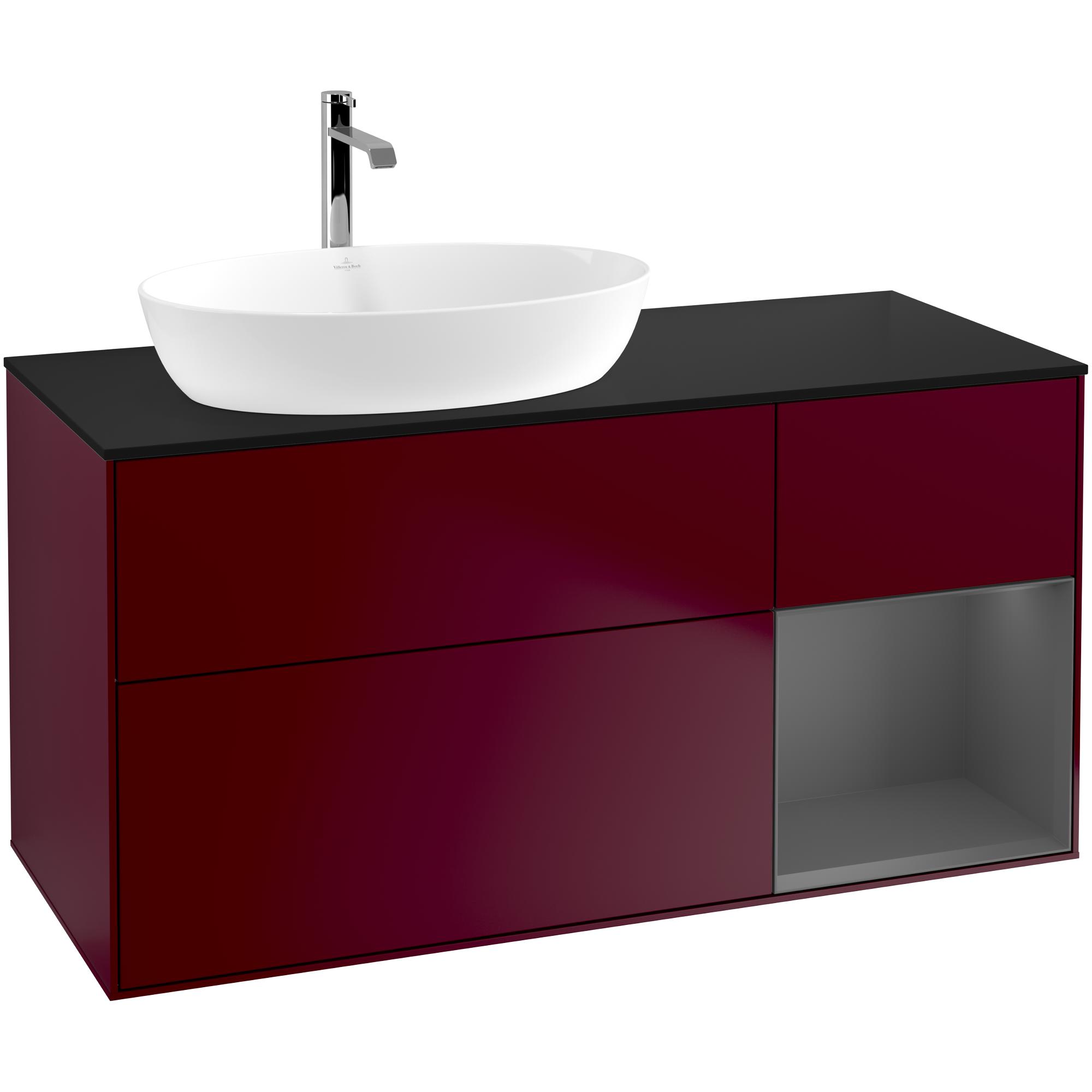 Tvättställsskåp Villeroy & Boch Finion med 3 Lådor Hylla och Bänkskiva för Ocentrerat Tvättställ från Artis & Collaro | badrum - badrumsmobler - tvattstallsskap-och-kommod | KakelKungen