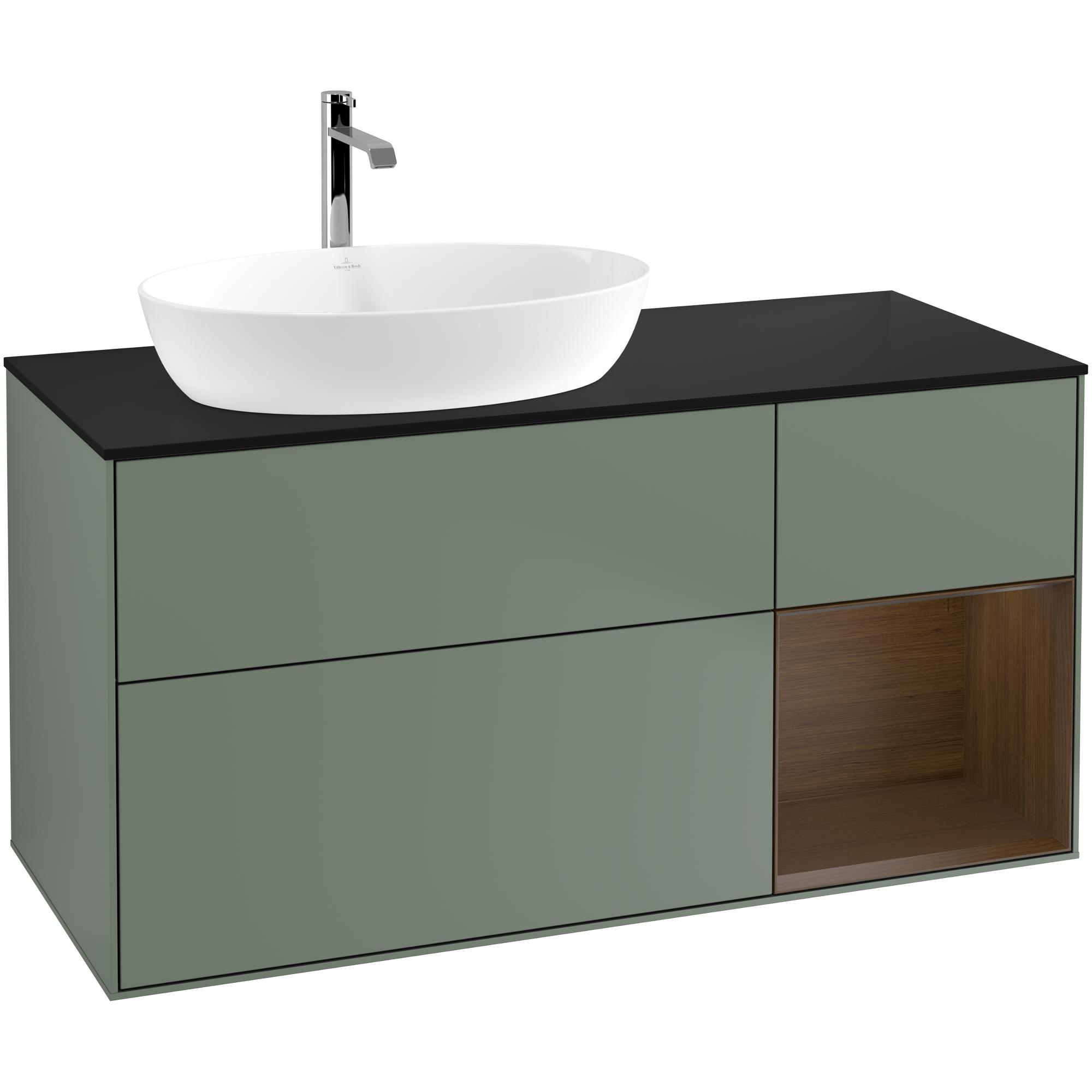 Tvättställsskåp Villeroy & Boch Finion med 3 Lådor Hylla och Bänkskiva för Ocentrerat Tvättställ från Artis & Collaro | badrum - badrumsmobler - tvattstallsskap-och-kommod | KakelKungen