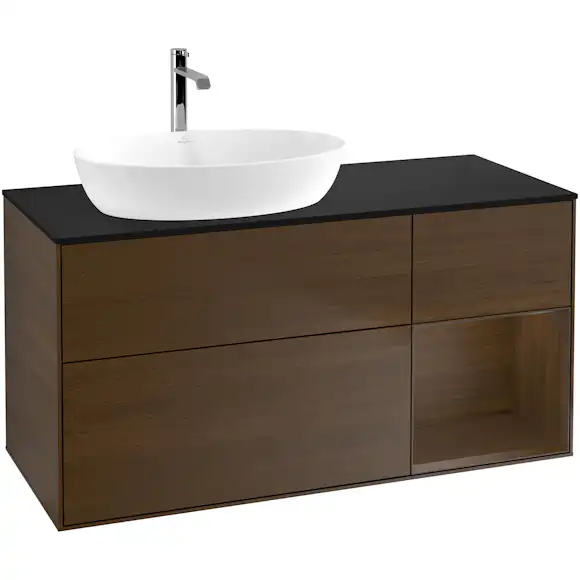 Tvättställsskåp Villeroy & Boch Finion med 3 Lådor Hylla och Bänkskiva för Ocentrerat Tvättställ från Artis & Collaro