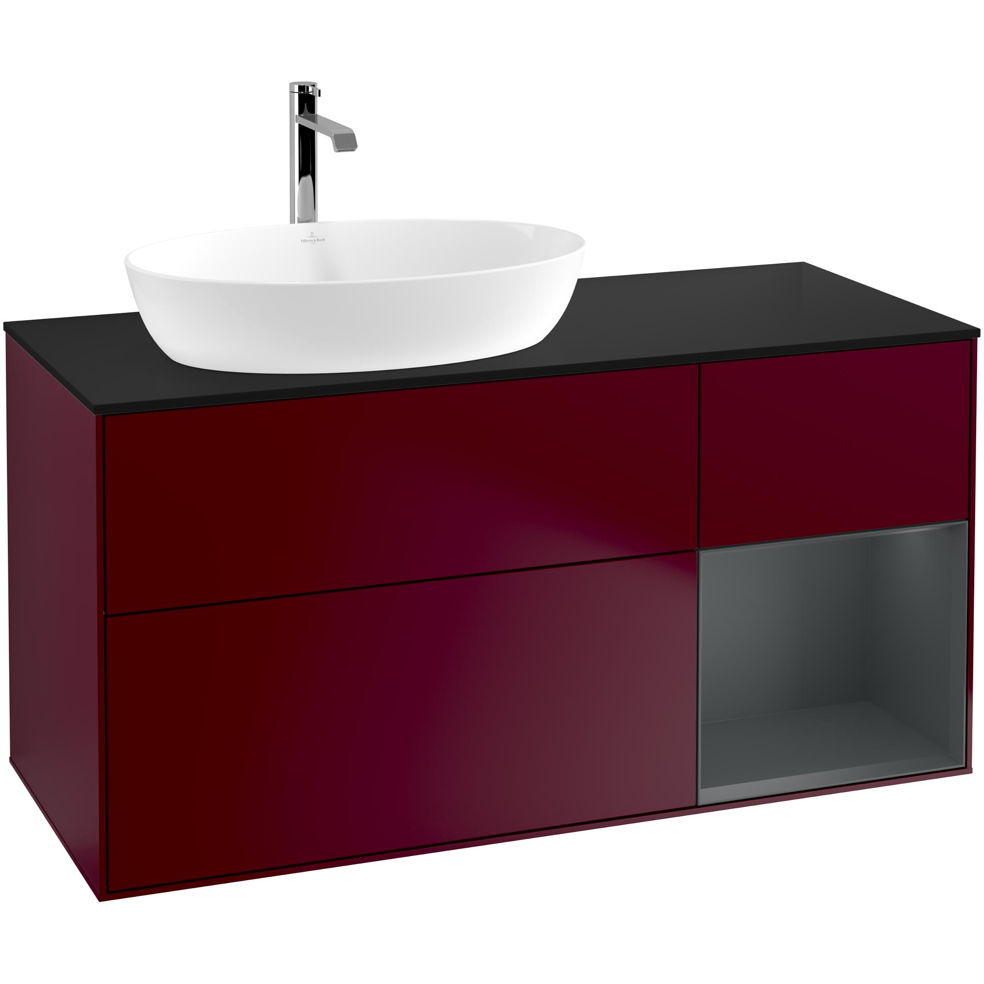 Tvättställsskåp Villeroy & Boch Finion med 3 Lådor Hylla och Bänkskiva för Ocentrerat Tvättställ från Artis & Collaro | badrum - badrumsmobler - tvattstallsskap-och-kommod | KakelKungen