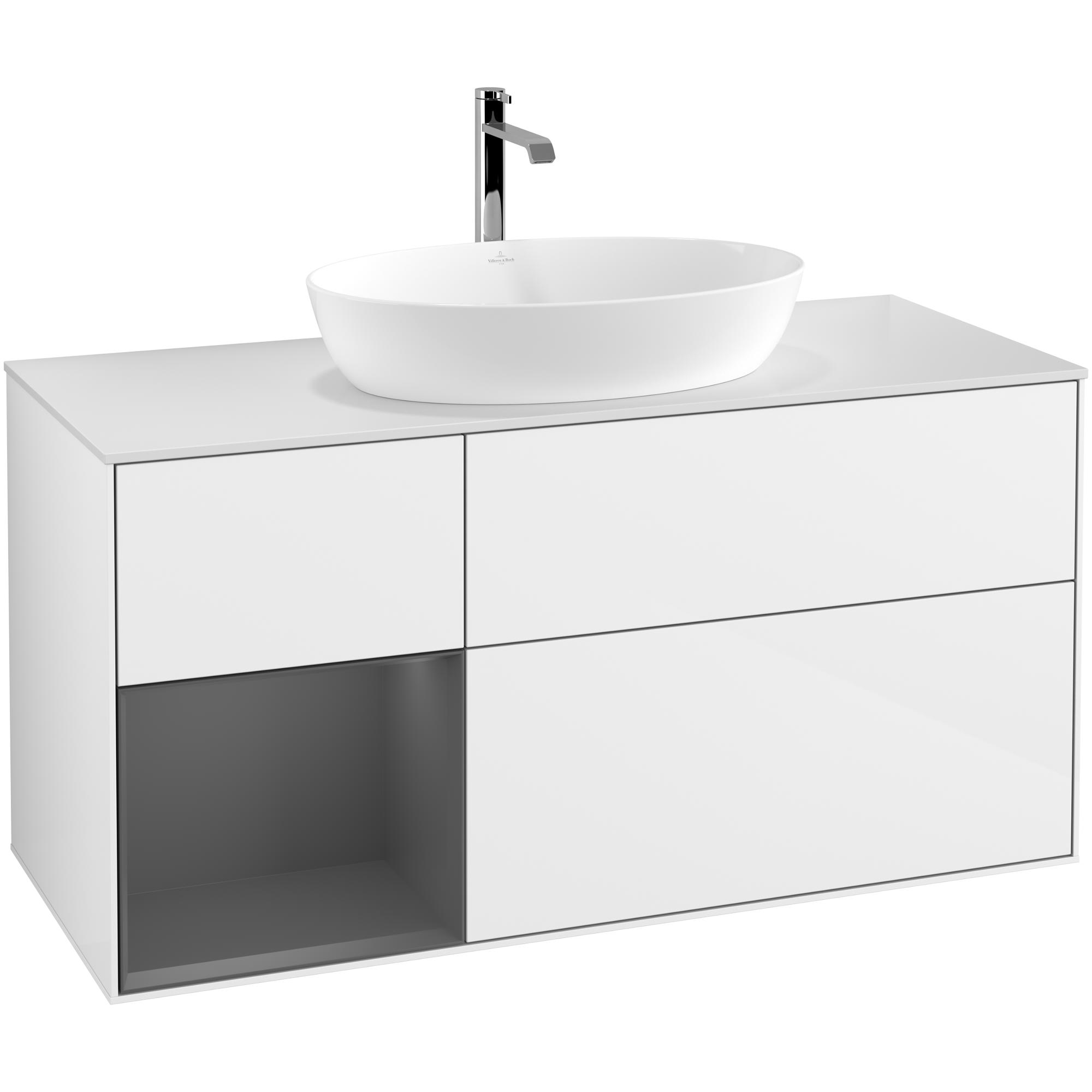 Tvättställsskåp Villeroy & Boch Finion med 3 Lådor Hylla och Bänkskiva för Fristående Tvättställ från Artis & Collaro | badrum - badrumsmobler - tvattstallsskap-och-kommod | KakelKungen