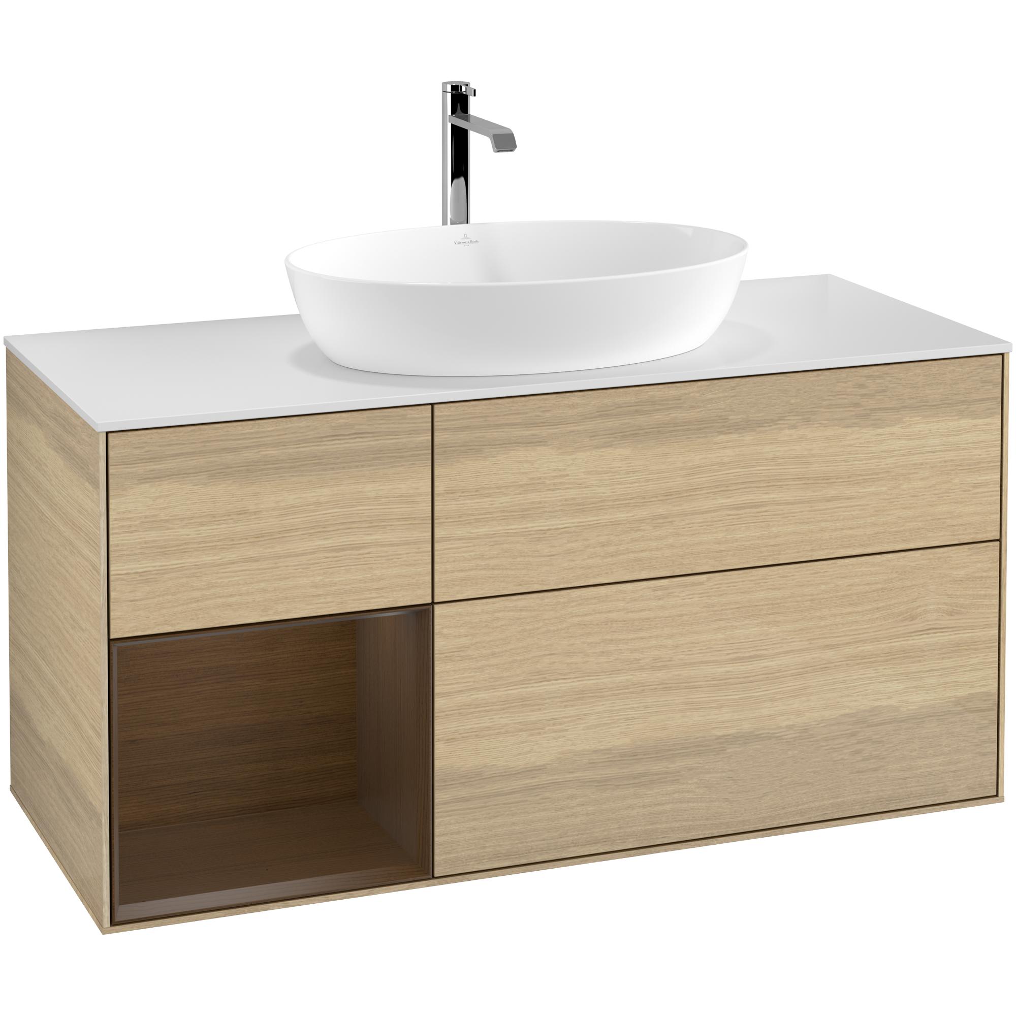 Tvättställsskåp Villeroy & Boch Finion med 3 Lådor Hylla och Bänkskiva för Fristående Tvättställ från Artis & Collaro | badrum - badrumsmobler - tvattstallsskap-och-kommod | KakelKungen