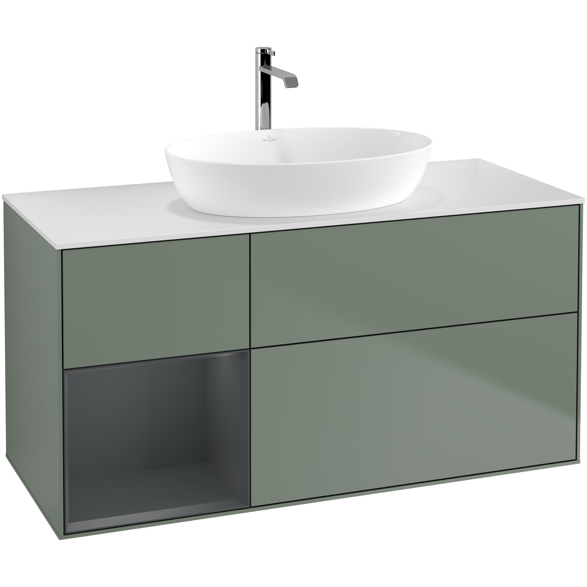 Tvättställsskåp Villeroy & Boch Finion med 3 Lådor Hylla och Bänkskiva för Fristående Tvättställ från Artis & Collaro | badrum - badrumsmobler - tvattstallsskap-och-kommod | KakelKungen