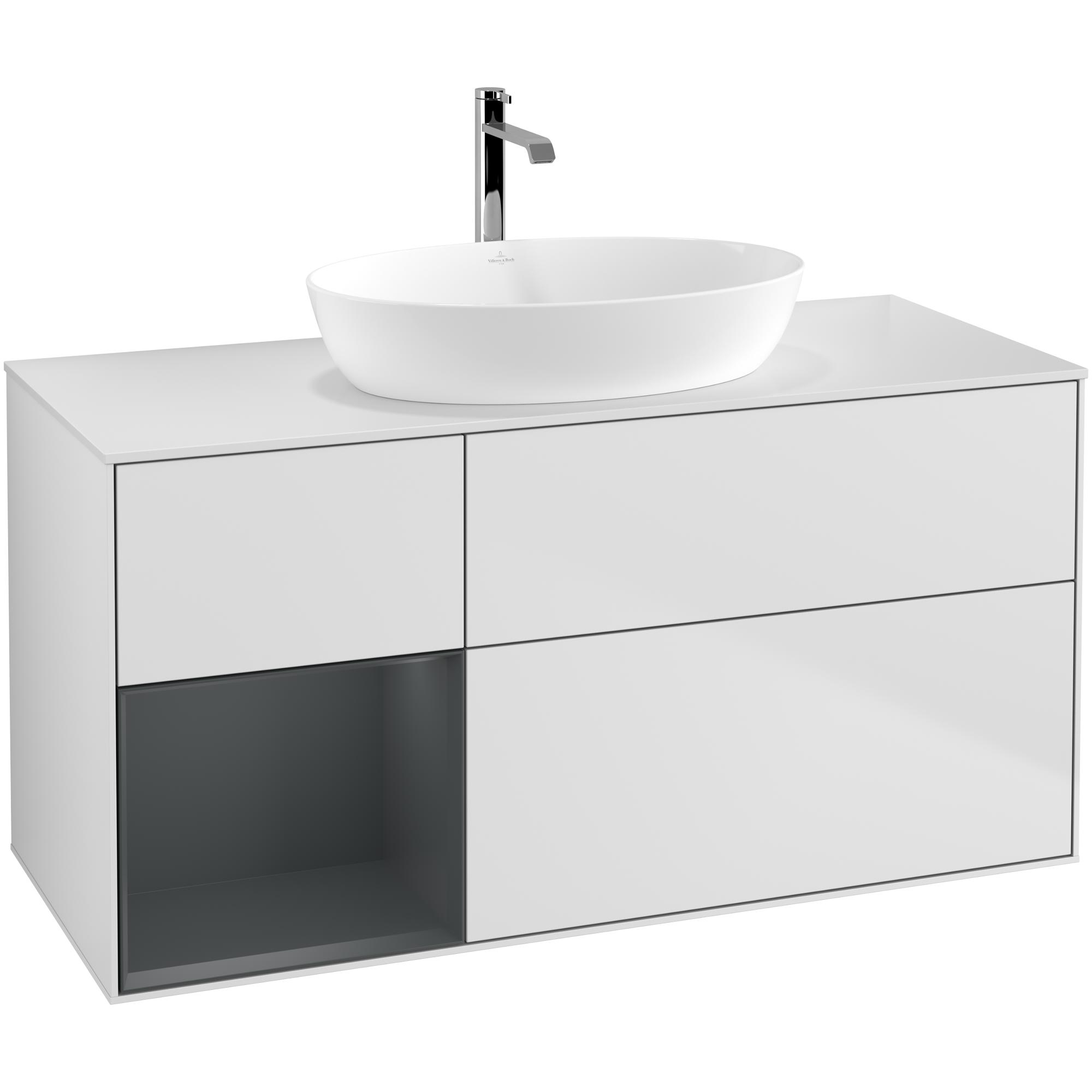 Tvättställsskåp Villeroy & Boch Finion med 3 Lådor Hylla och Bänkskiva för Fristående Tvättställ från Artis & Collaro | badrum - badrumsmobler - tvattstallsskap-och-kommod | KakelKungen