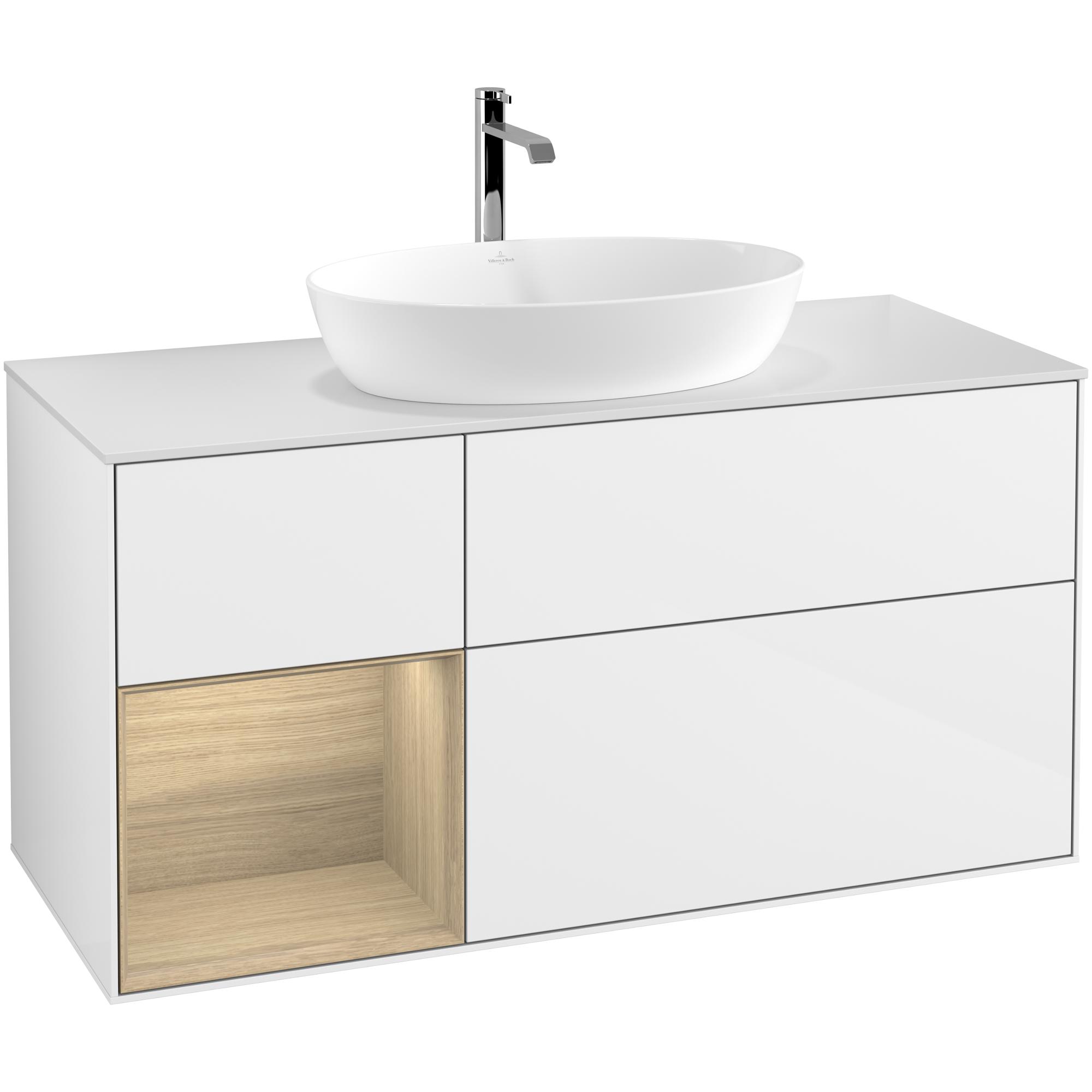 Tvättställsskåp Villeroy & Boch Finion med 3 Lådor Hylla och Bänkskiva för Fristående Tvättställ från Artis & Collaro | badrum - badrumsmobler - tvattstallsskap-och-kommod | KakelKungen