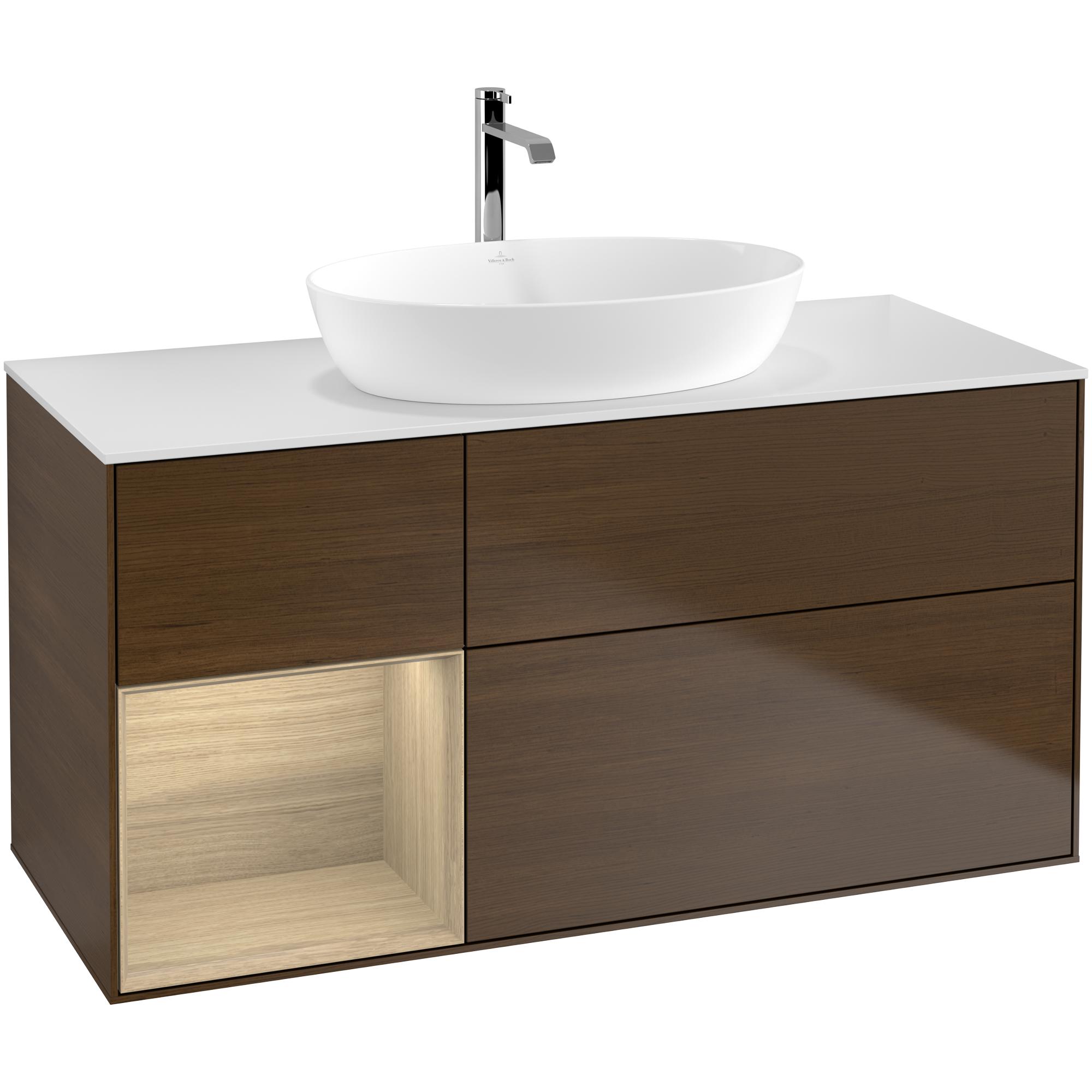 Tvättställsskåp Villeroy & Boch Finion med 3 Lådor Hylla och Bänkskiva för Fristående Tvättställ från Artis & Collaro | badrum - badrumsmobler - tvattstallsskap-och-kommod | KakelKungen