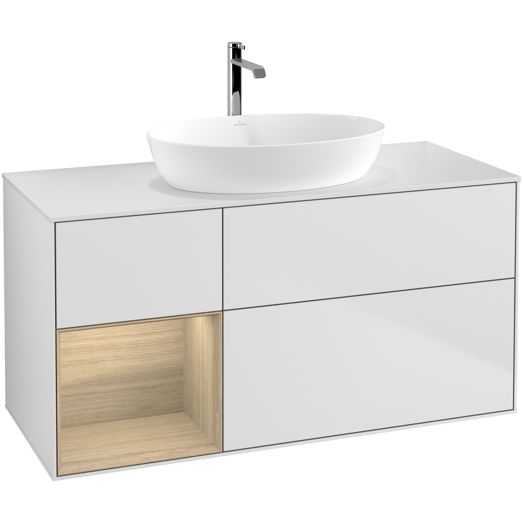 Tvättställsskåp Villeroy & Boch Finion med 3 Lådor Hylla och Bänkskiva för Fristående Tvättställ från Artis & Collaro | badrum - badrumsmobler - tvattstallsskap-och-kommod | KakelKungen