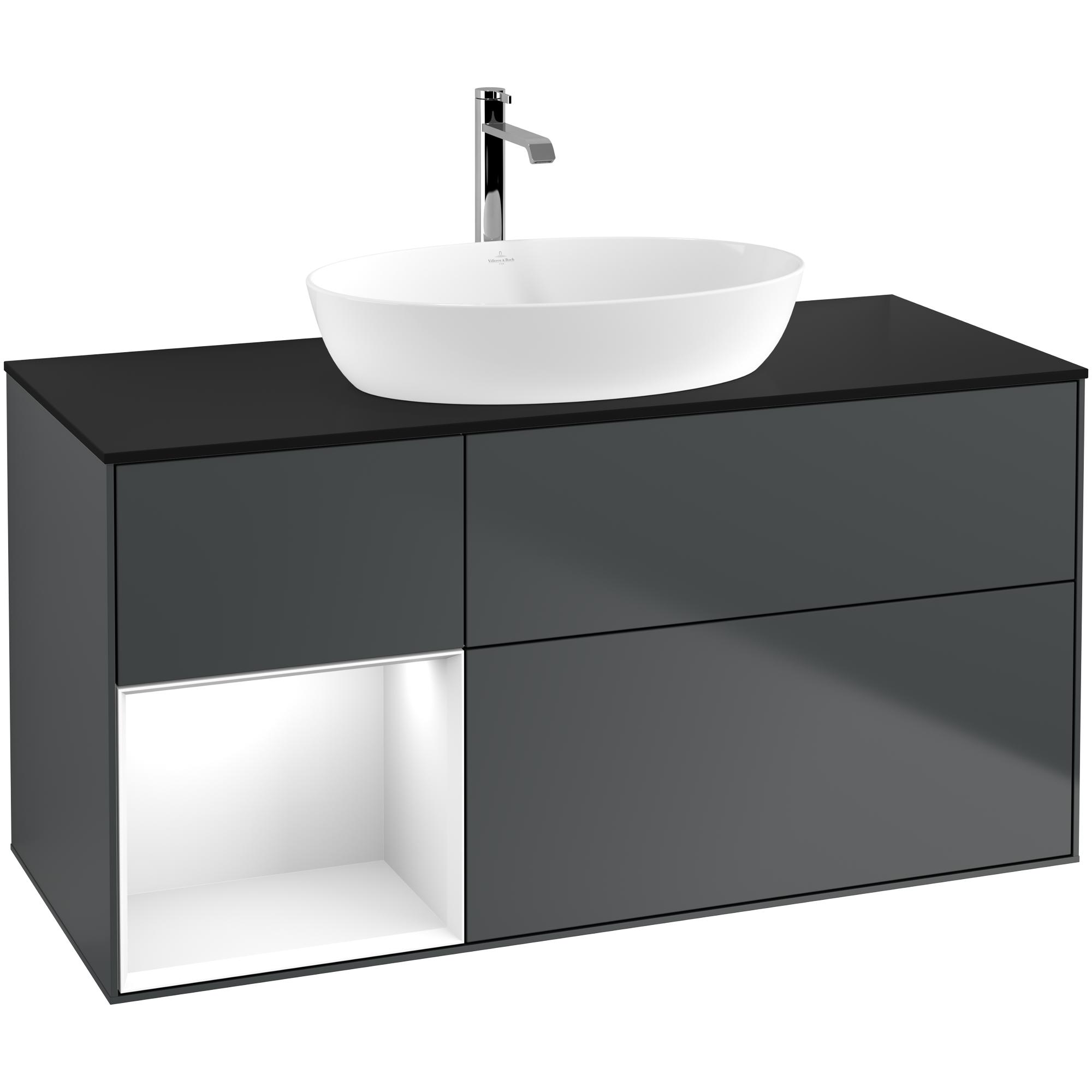 Tvättställsskåp Villeroy & Boch Finion med 3 Lådor Hylla och Bänkskiva för Fristående Tvättställ från Artis & Collaro | badrum - badrumsmobler - tvattstallsskap-och-kommod | KakelKungen