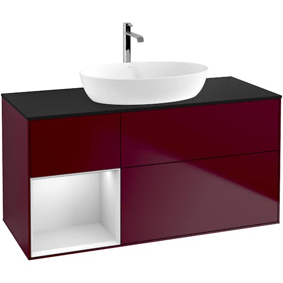 tvättställsskåp villeroy & boch finion med 3 lådor hylla och bänkskiva för fristående tvättställ från artis & collaro