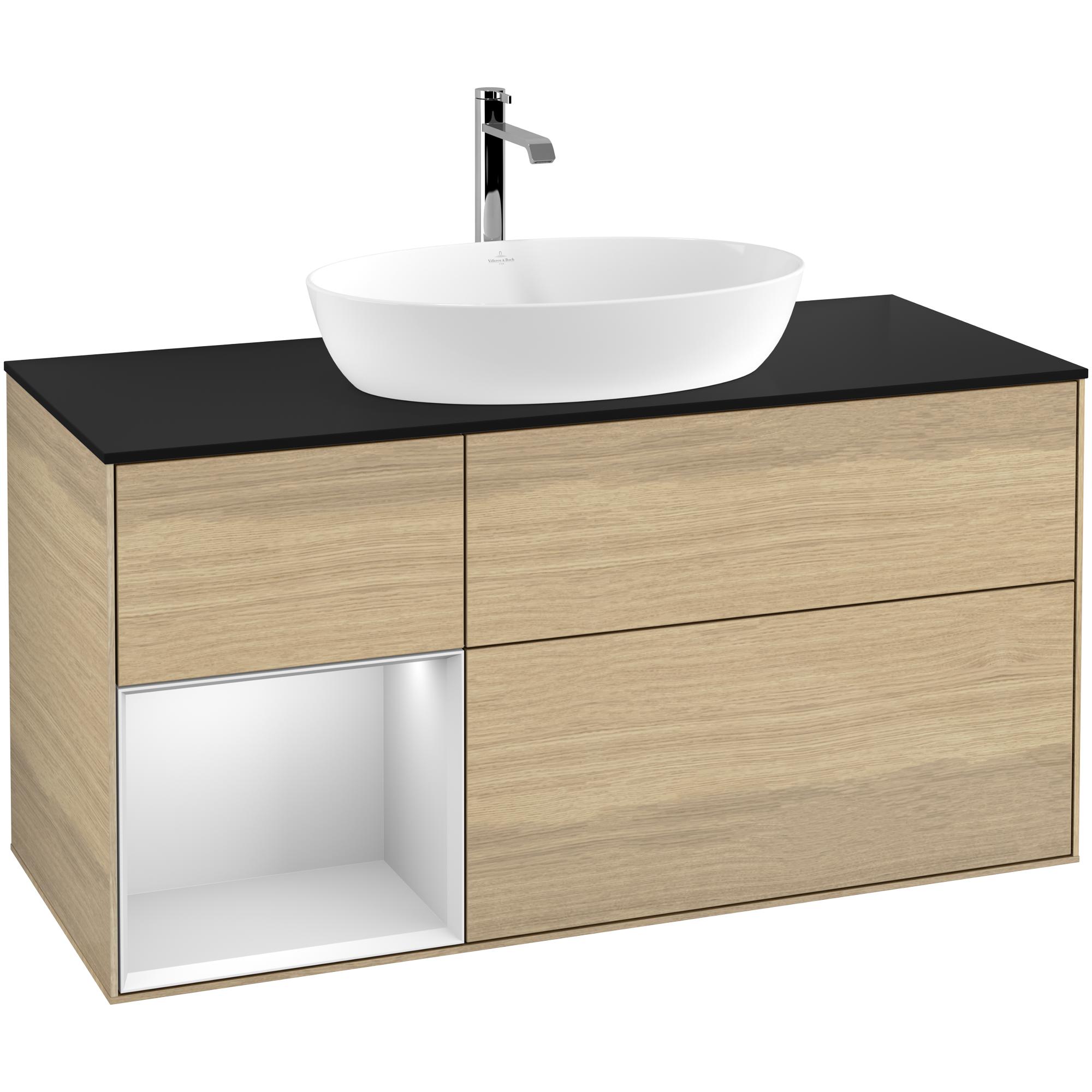 Tvättställsskåp Villeroy & Boch Finion med 3 Lådor Hylla och Bänkskiva för Fristående Tvättställ från Artis & Collaro | badrum - badrumsmobler - tvattstallsskap-och-kommod | KakelKungen