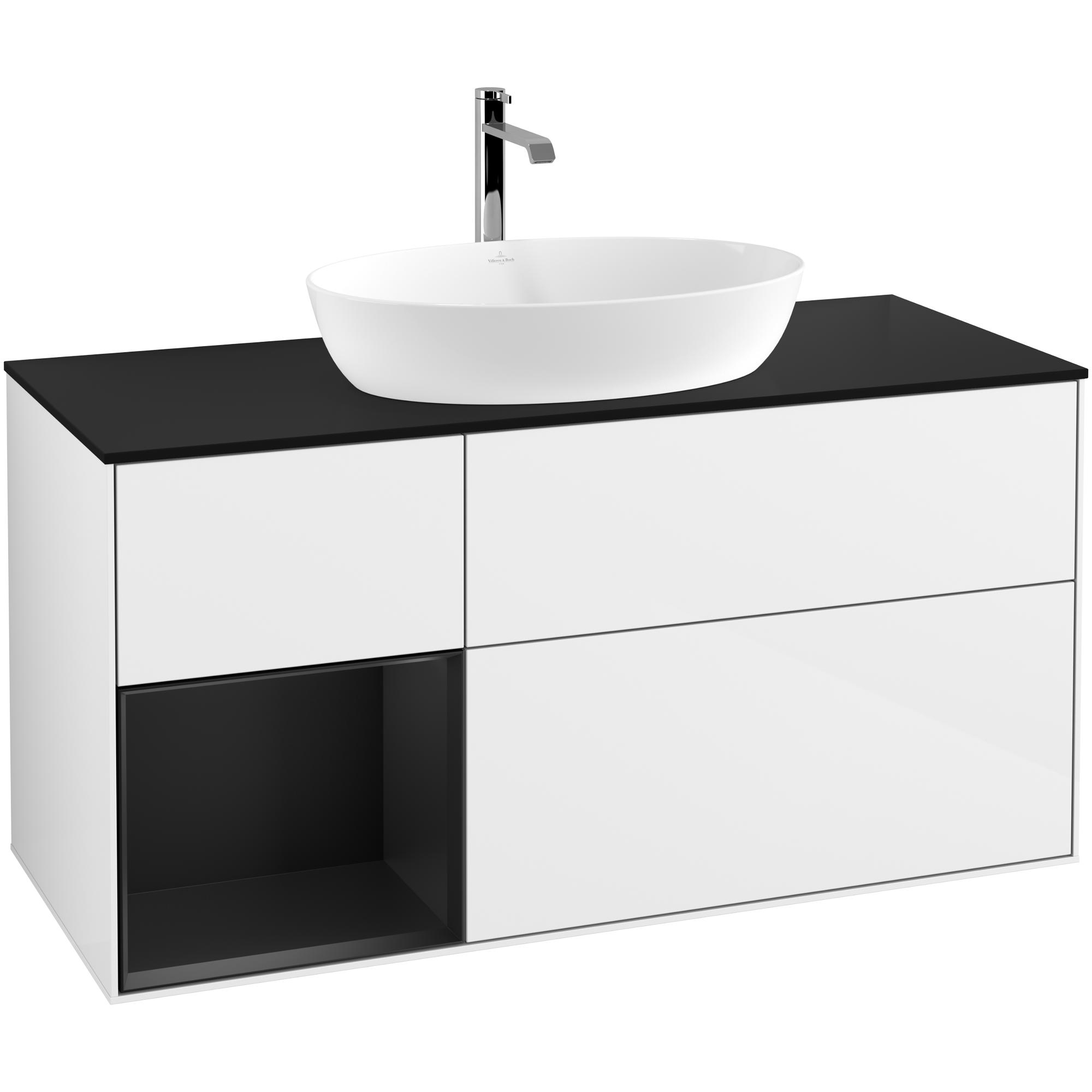 Tvättställsskåp Villeroy & Boch Finion med 3 Lådor Hylla och Bänkskiva för Fristående Tvättställ från Artis & Collaro | badrum - badrumsmobler - tvattstallsskap-och-kommod | KakelKungen