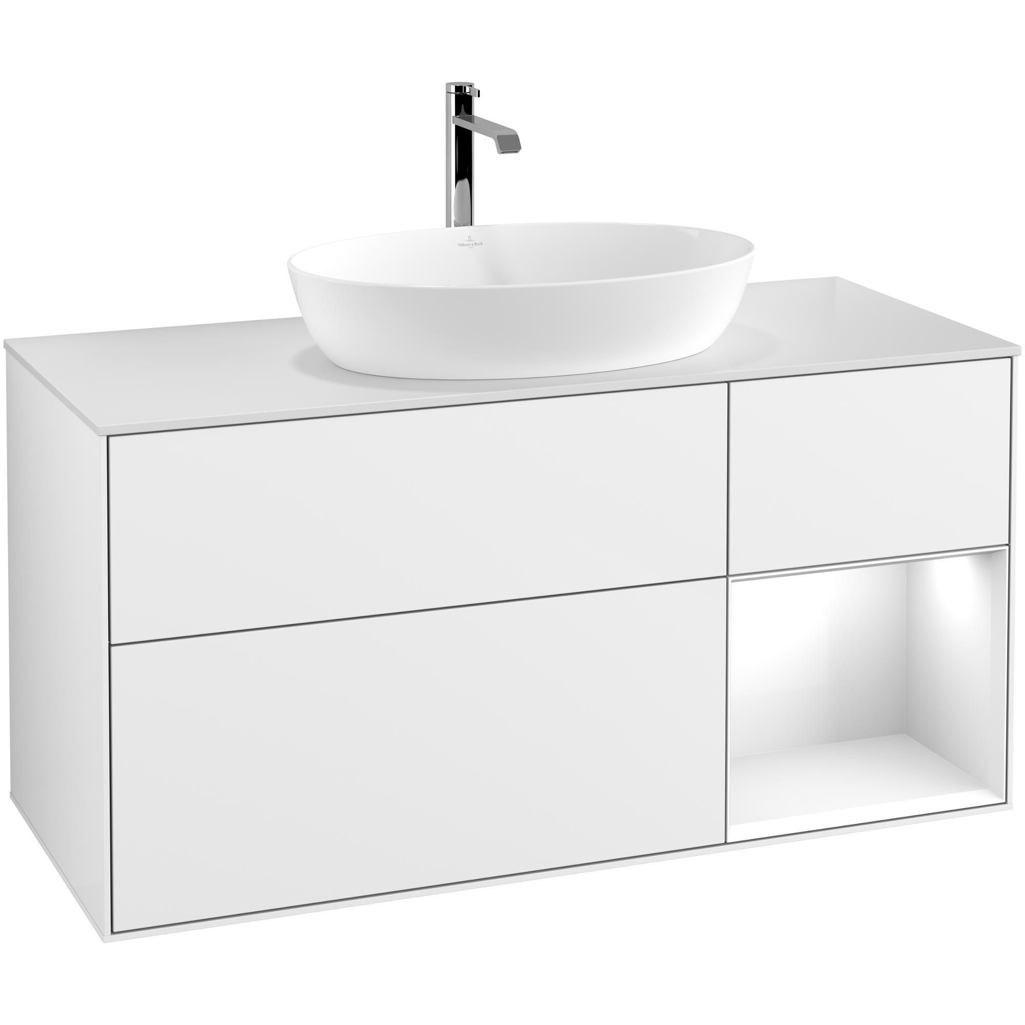 Tvättställsskåp Villeroy & Boch Finion med 3 Lådor Hylla och Bänkskiva för Fristående Tvättställ från Artis & Collaro | badrum - badrumsmobler - tvattstallsskap-och-kommod | KakelKungen