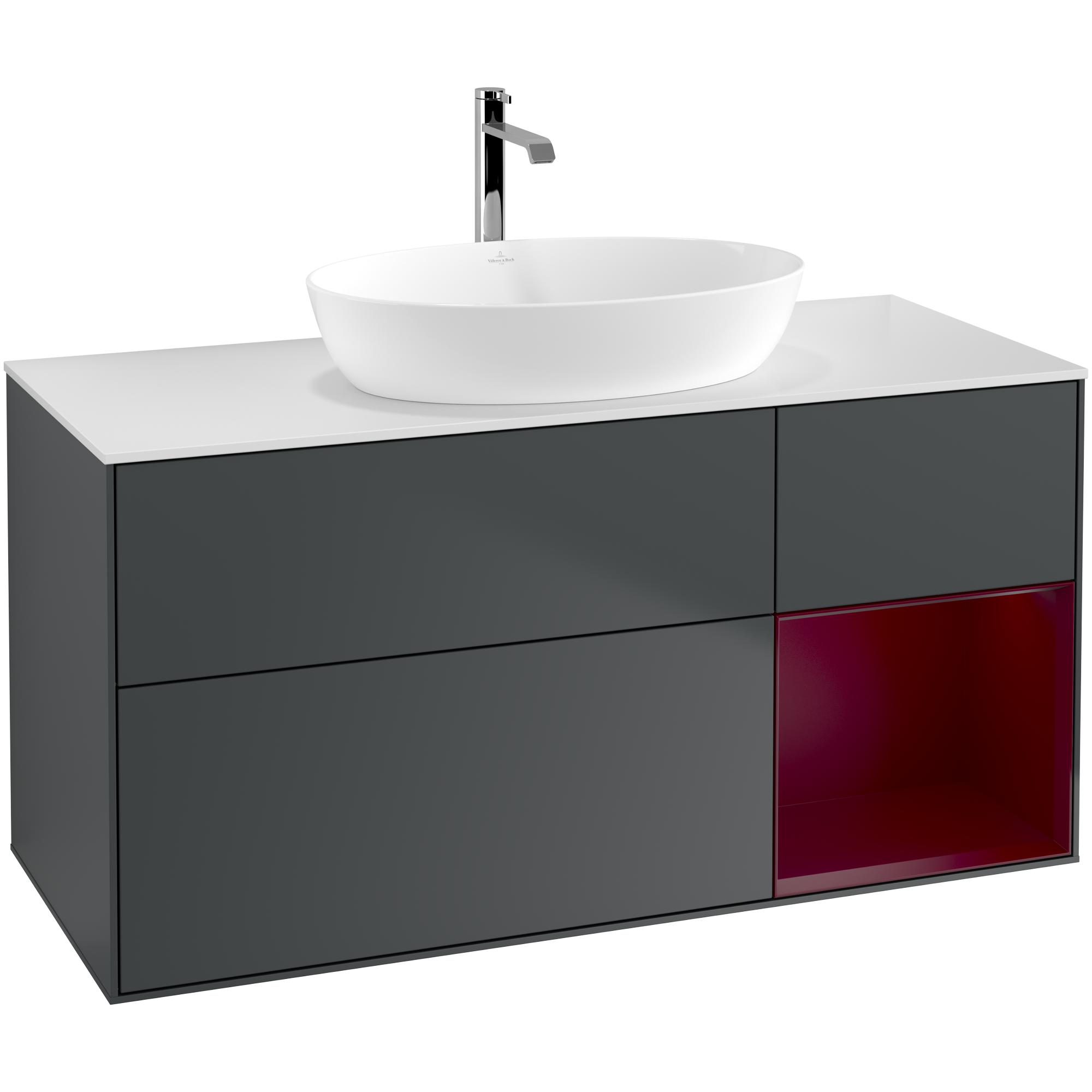 Tvättställsskåp Villeroy & Boch Finion med 3 Lådor Hylla och Bänkskiva för Fristående Tvättställ från Artis & Collaro | badrum - badrumsmobler - tvattstallsskap-och-kommod | KakelKungen