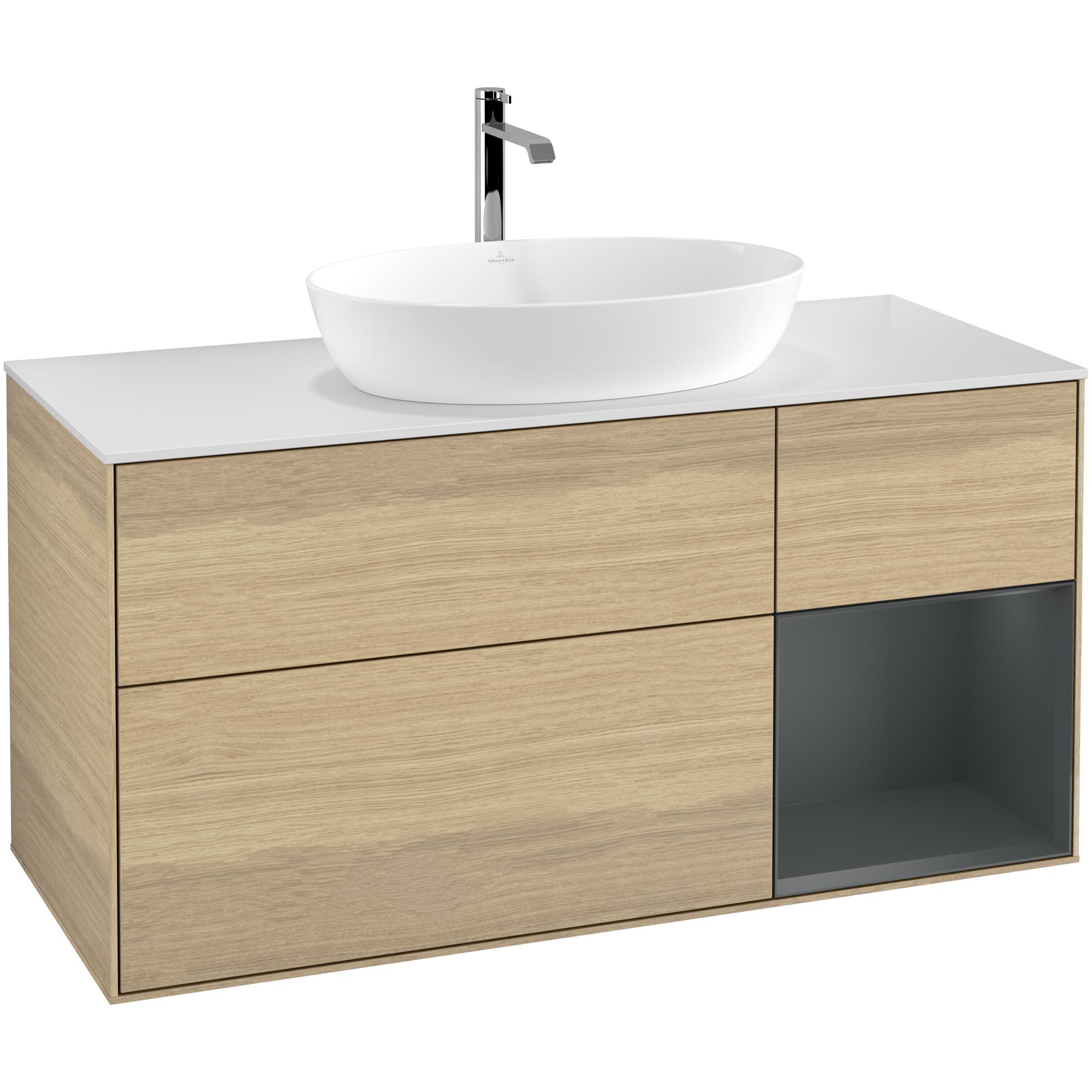 Tvättställsskåp Villeroy & Boch Finion med 3 Lådor Hylla och Bänkskiva för Fristående Tvättställ från Artis & Collaro | badrum - badrumsmobler - tvattstallsskap-och-kommod | KakelKungen