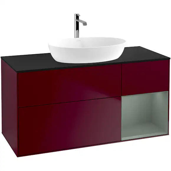 tvättställsskåp villeroy & boch finion med 3 lådor hylla och bänkskiva för fristående tvättställ från artis & collaro