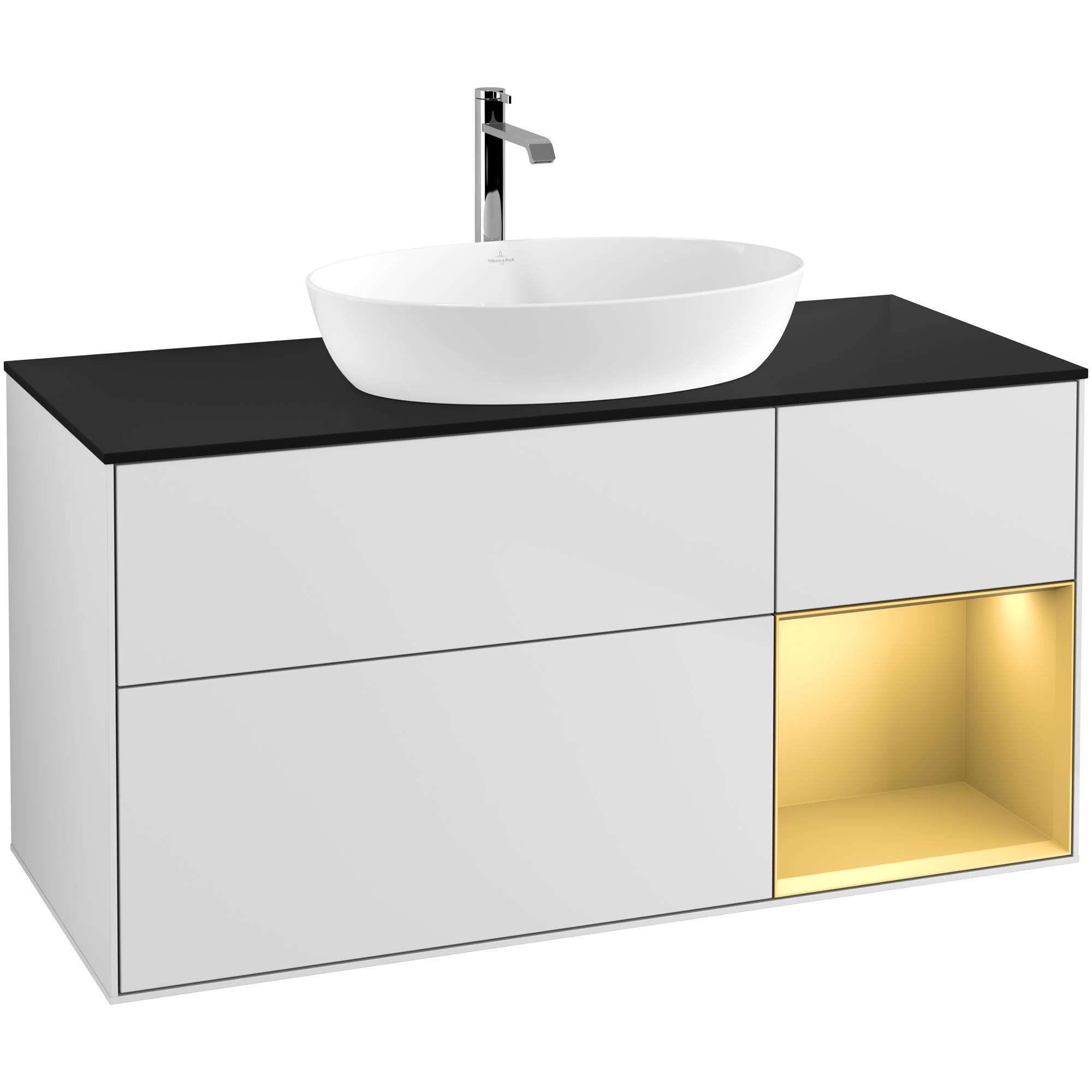 Tvättställsskåp Villeroy & Boch Finion med 3 Lådor Hylla och Bänkskiva för Fristående Tvättställ från Artis & Collaro | badrum - badrumsmobler - tvattstallsskap-och-kommod | KakelKungen