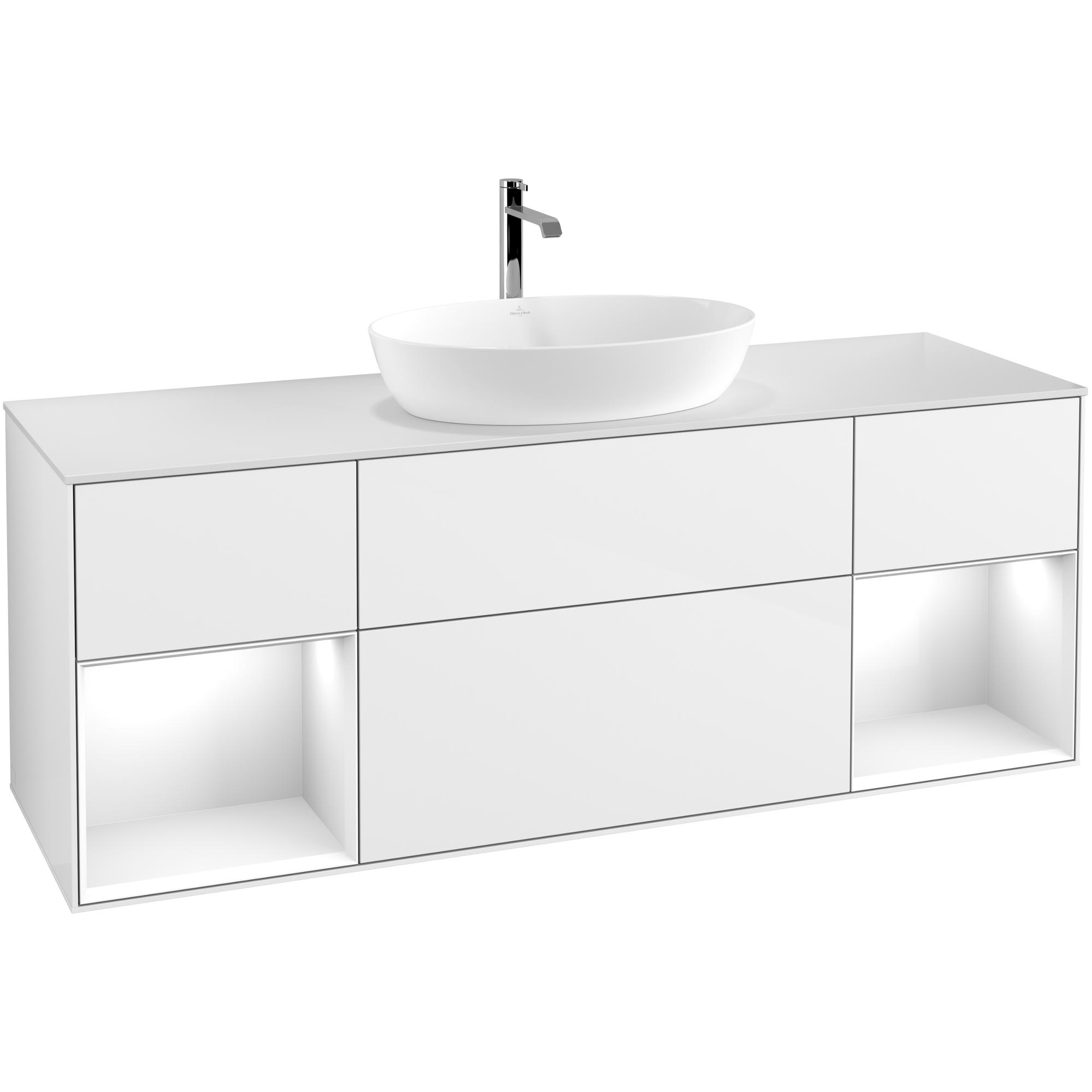 Tvättställsskåp Villeroy & Boch Finion med Två Hyllor och Bänkskiva för Fristående Tvättställ från Artis & Collaro | badrum - badrumsmobler - tvattstallsskap-och-kommod | KakelKungen