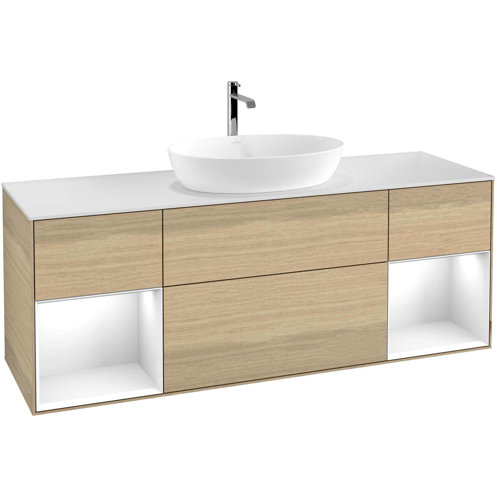 Tvättställsskåp Villeroy & Boch Finion med Två Hyllor och Bänkskiva för Fristående Tvättställ från Artis & Collaro | badrum - badrumsmobler - tvattstallsskap-och-kommod | KakelKungen