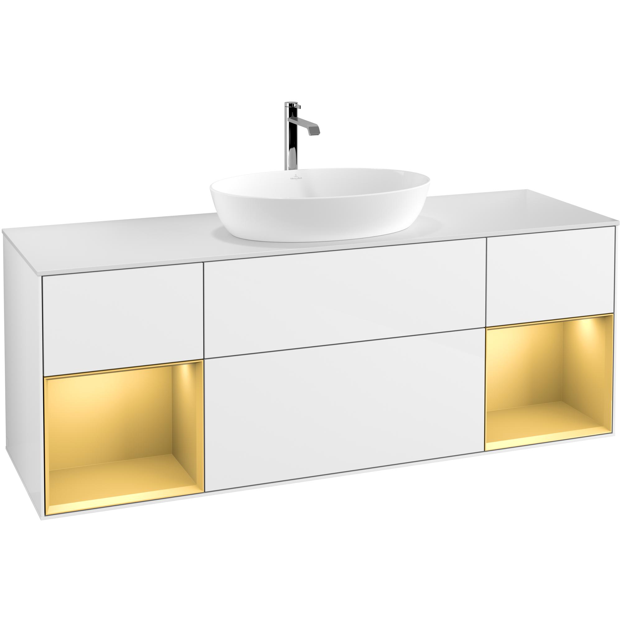 Tvättställsskåp Villeroy & Boch Finion med Två Hyllor och Bänkskiva för Fristående Tvättställ från Artis & Collaro | badrum - badrumsmobler - tvattstallsskap-och-kommod | KakelKungen