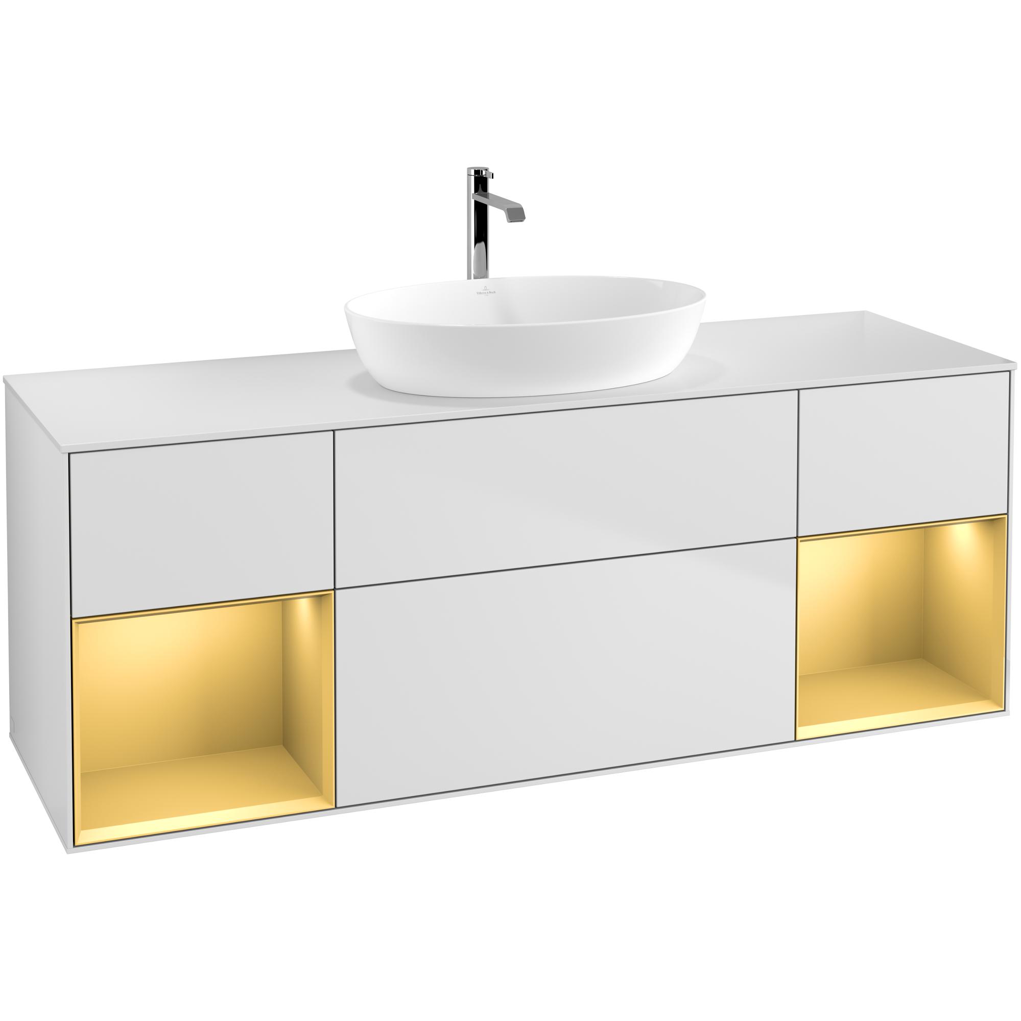 Tvättställsskåp Villeroy & Boch Finion med Två Hyllor och Bänkskiva för Fristående Tvättställ från Artis & Collaro | badrum - badrumsmobler - tvattstallsskap-och-kommod | KakelKungen