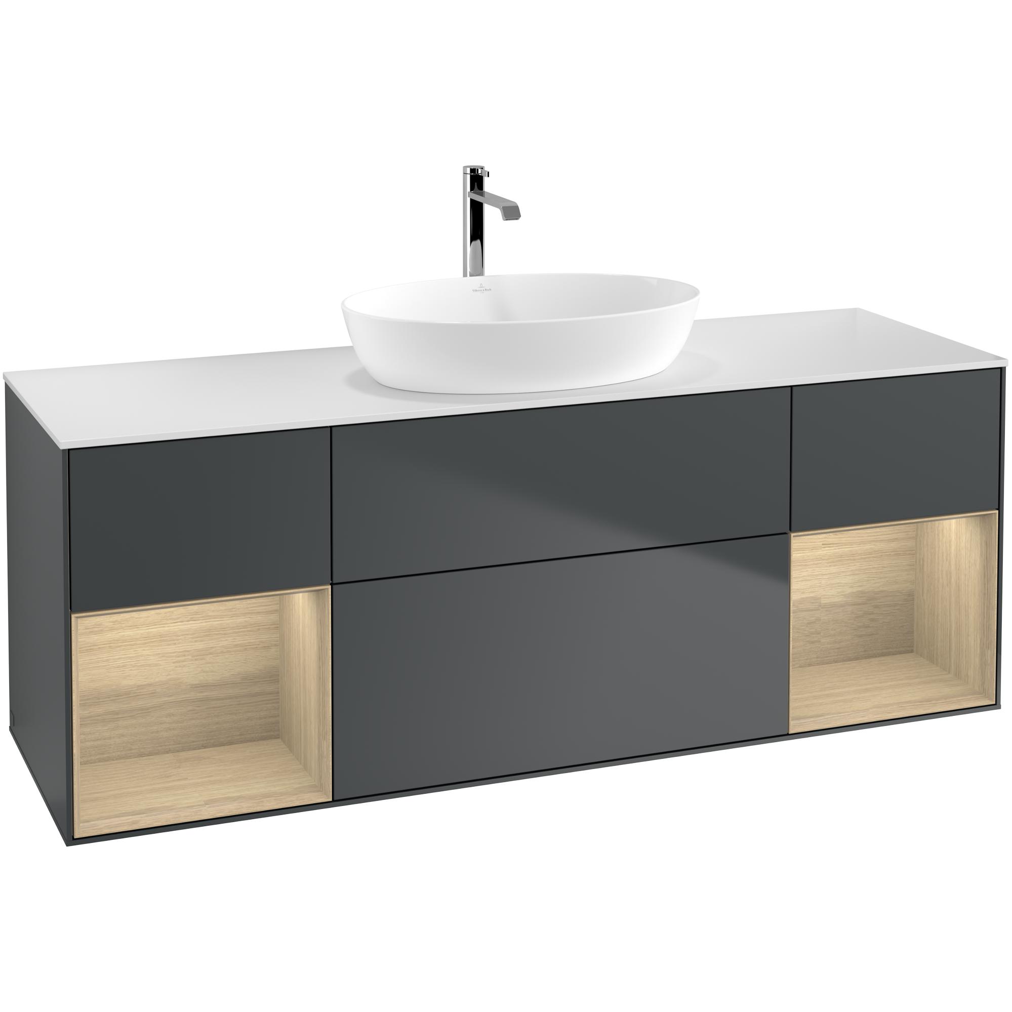 Tvättställsskåp Villeroy & Boch Finion med Två Hyllor och Bänkskiva för Fristående Tvättställ från Artis & Collaro | badrum - badrumsmobler - tvattstallsskap-och-kommod | KakelKungen