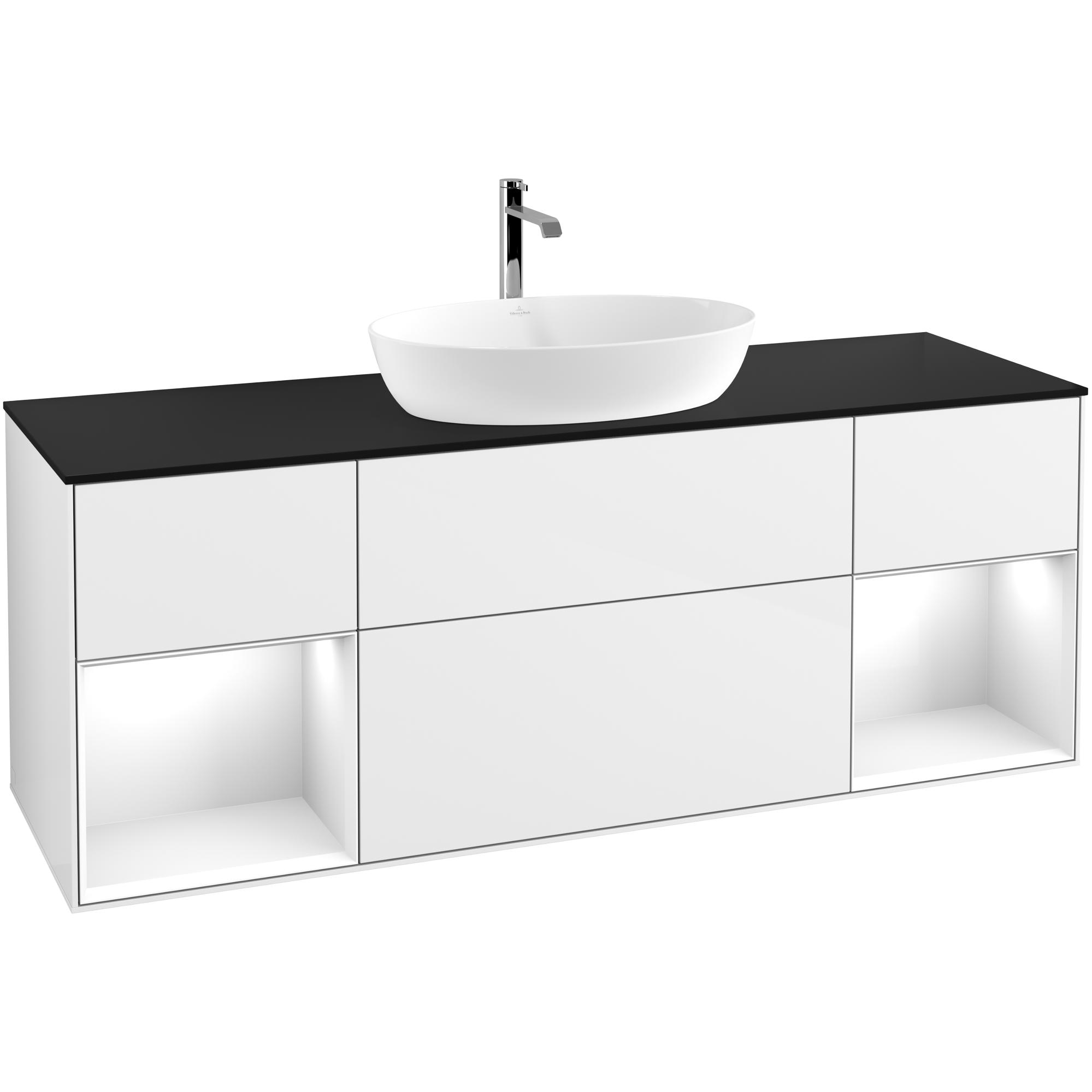 Tvättställsskåp Villeroy & Boch Finion med Två Hyllor och Bänkskiva för Fristående Tvättställ från Artis & Collaro | badrum - badrumsmobler - tvattstallsskap-och-kommod | KakelKungen