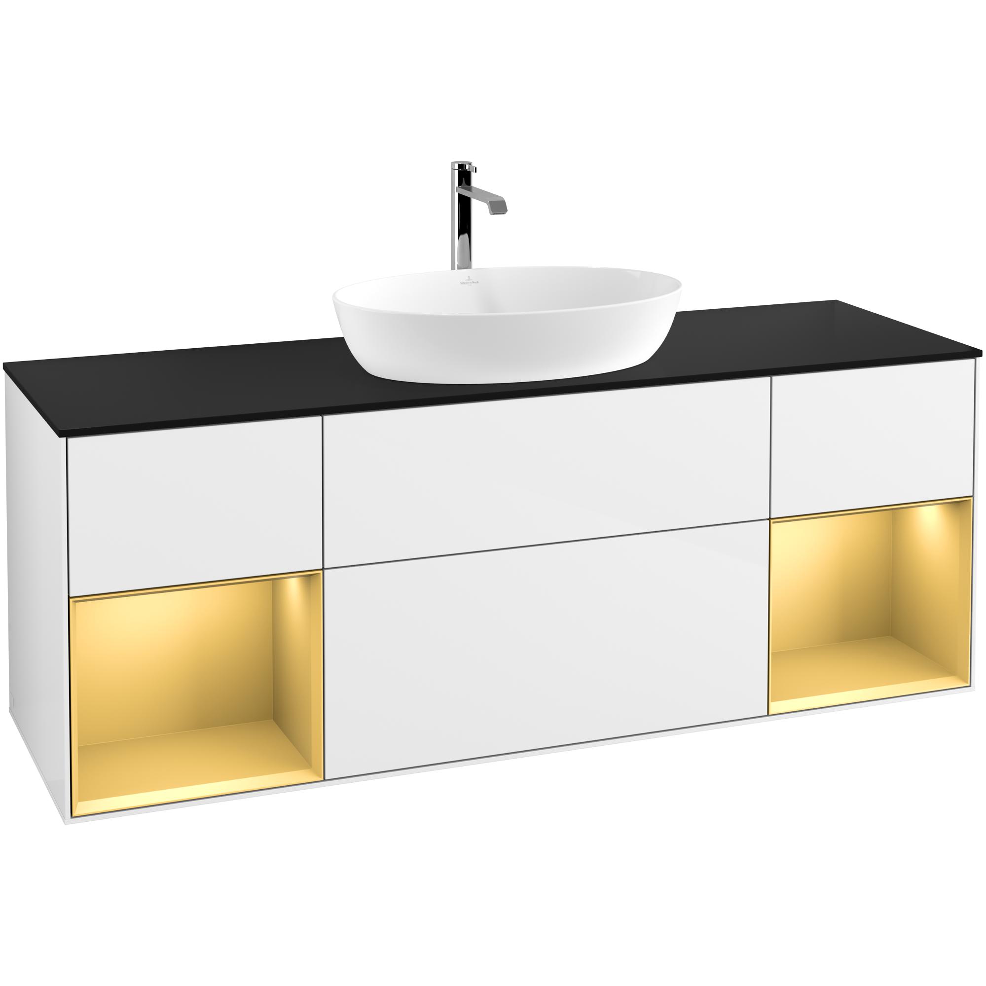 Tvättställsskåp Villeroy & Boch Finion med Två Hyllor och Bänkskiva för Fristående Tvättställ från Artis & Collaro | badrum - badrumsmobler - tvattstallsskap-och-kommod | KakelKungen