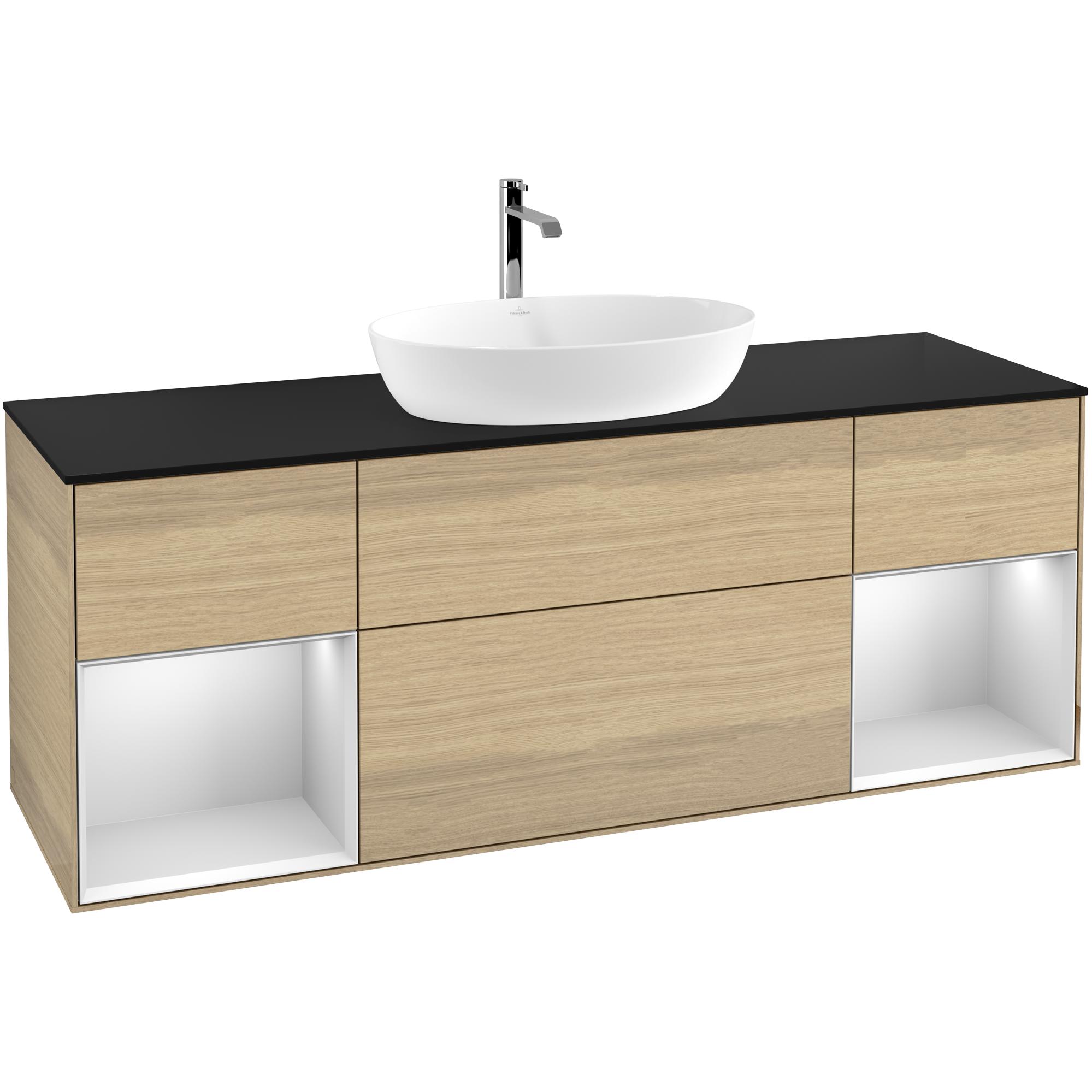 Tvättställsskåp Villeroy & Boch Finion med Två Hyllor och Bänkskiva för Fristående Tvättställ från Artis & Collaro | badrum - badrumsmobler - tvattstallsskap-och-kommod | KakelKungen