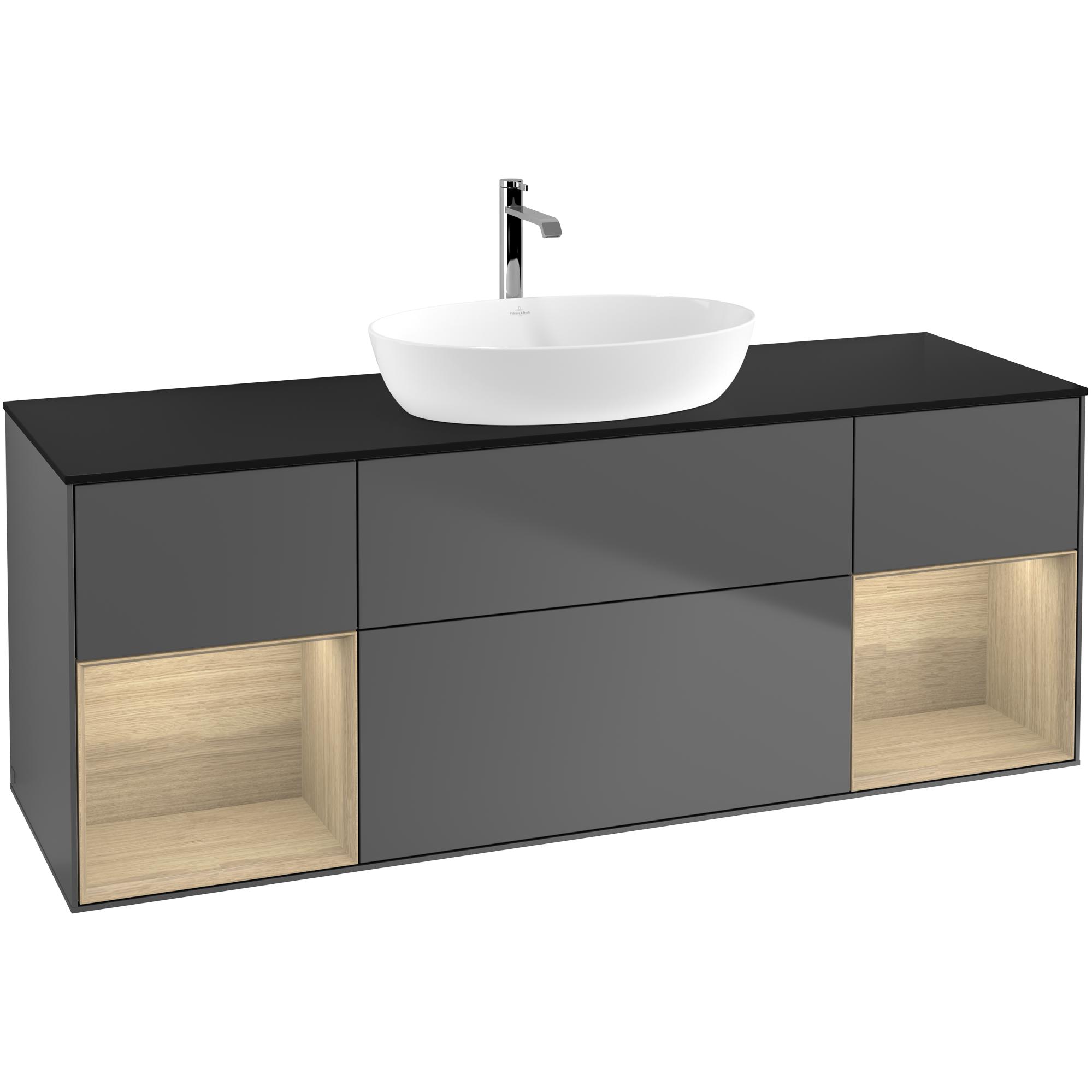 Tvättställsskåp Villeroy & Boch Finion med Två Hyllor och Bänkskiva för Fristående Tvättställ från Artis & Collaro | badrum - badrumsmobler - tvattstallsskap-och-kommod | KakelKungen