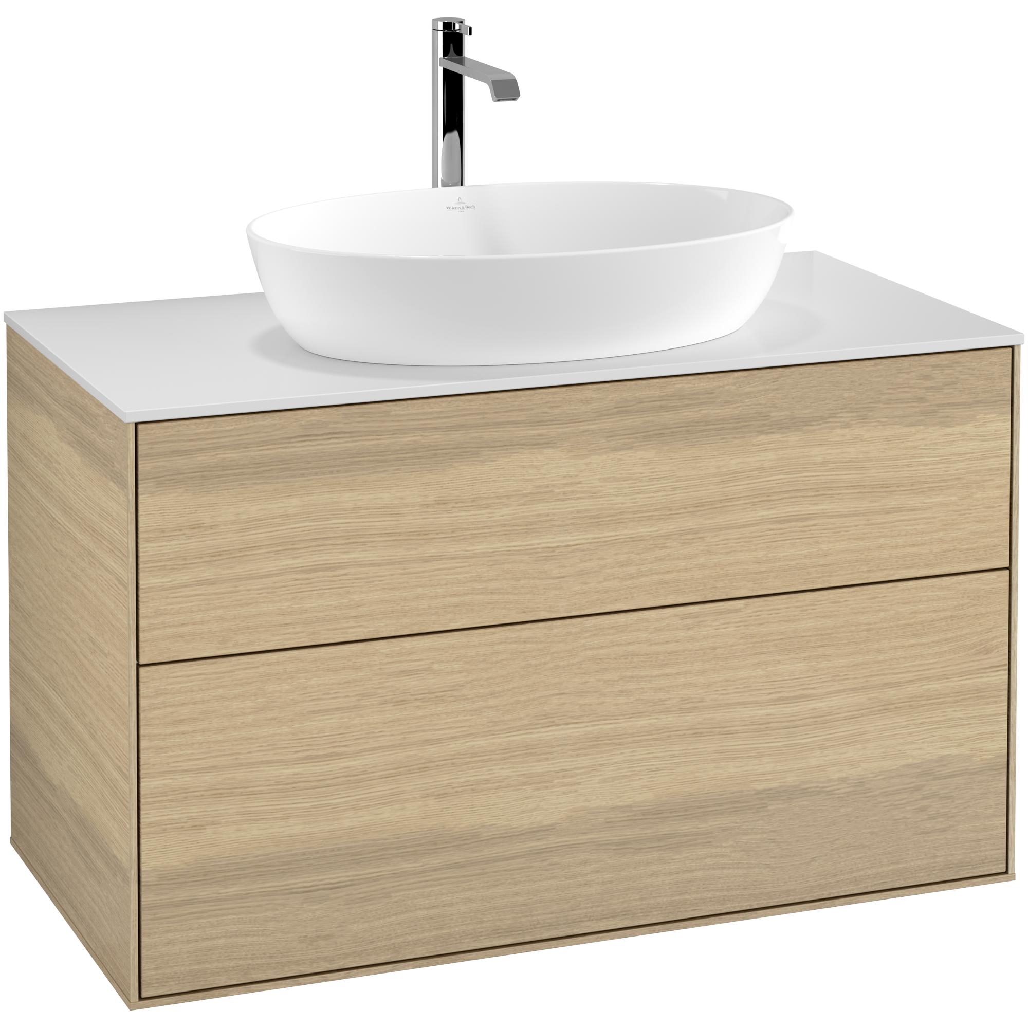 Tvättställsskåp Villeroy & Boch Finion med 2 Lådor och Bänkskiva för Fristående Tvättställ från Artis & Collaro | badrum - badrumsmobler - tvattstallsskap-och-kommod | KakelKungen