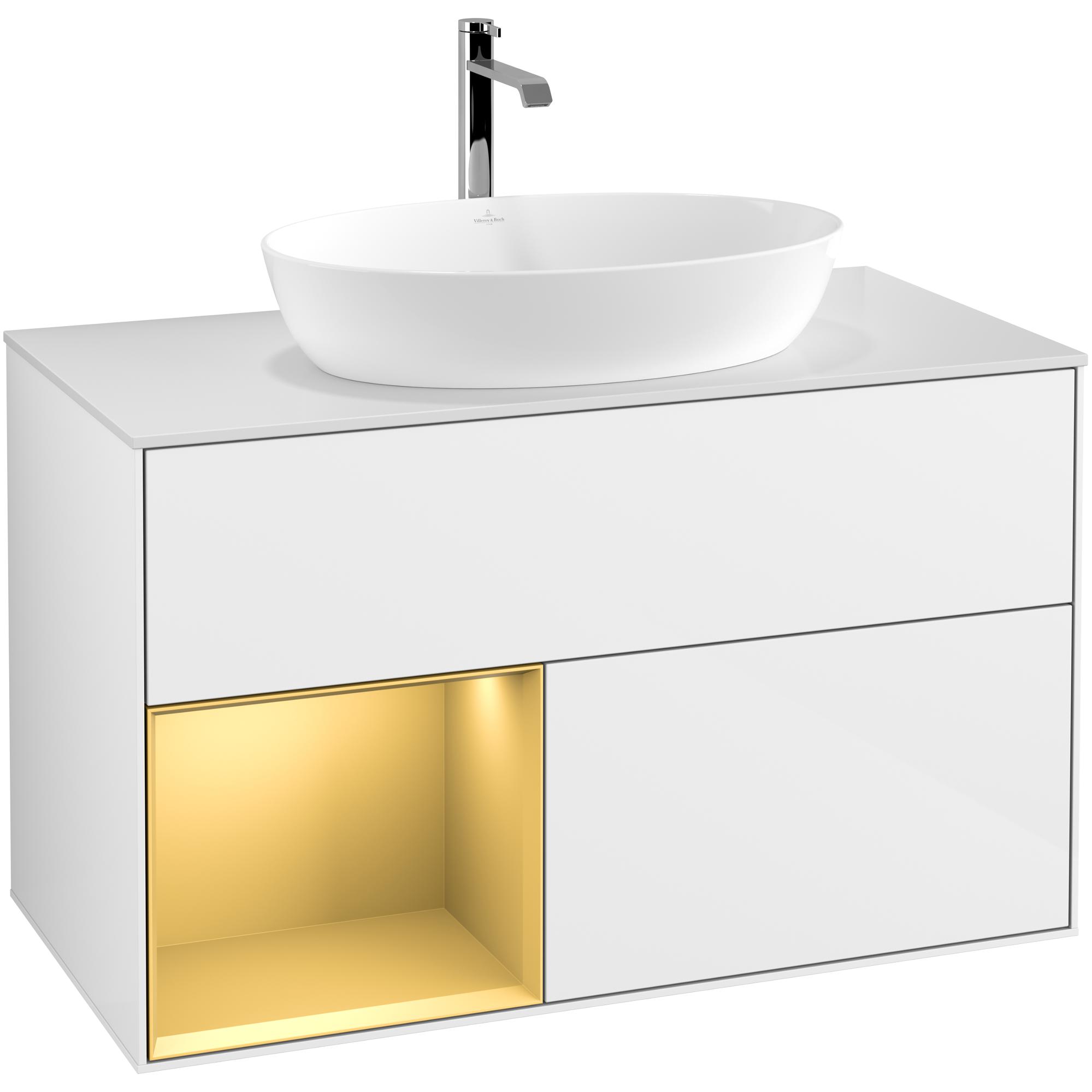 Tvättställsskåp Villeroy & Boch Finion med 2 Lådor Hylla och Bänkskiva för Fristående Tvättställ från Artis & Collaro | badrum - badrumsmobler - tvattstallsskap-och-kommod | KakelKungen