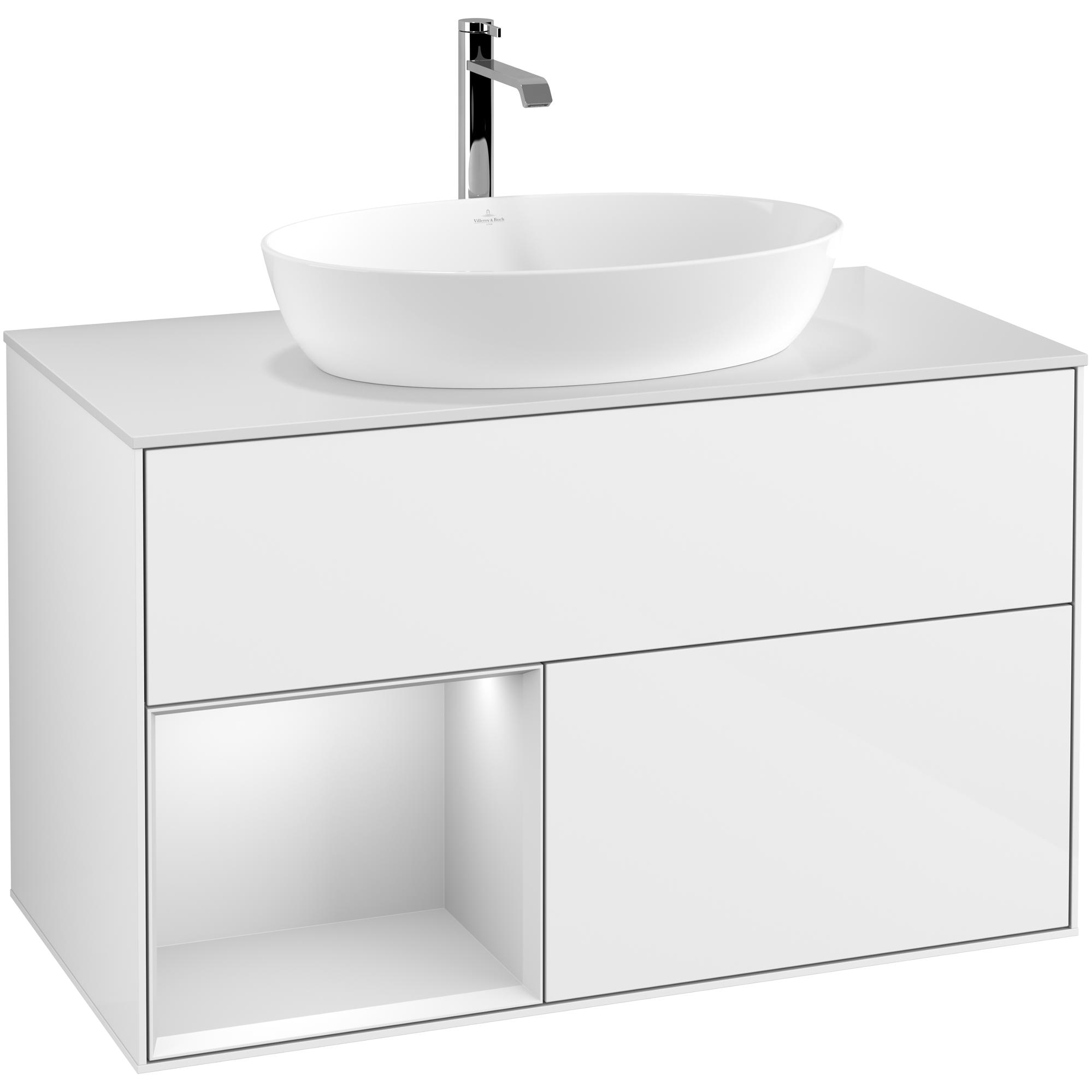 Tvättställsskåp Villeroy & Boch Finion med 2 Lådor Hylla och Bänkskiva för Fristående Tvättställ från Artis & Collaro | badrum - badrumsmobler - tvattstallsskap-och-kommod | KakelKungen