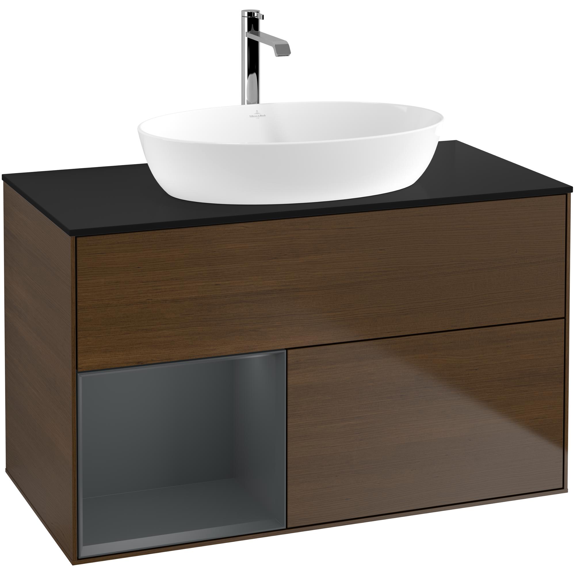 tvättställsskåp villeroy & boch finion med 2 lådor hylla och bänkskiva för fristående tvättställ från artis & collaro